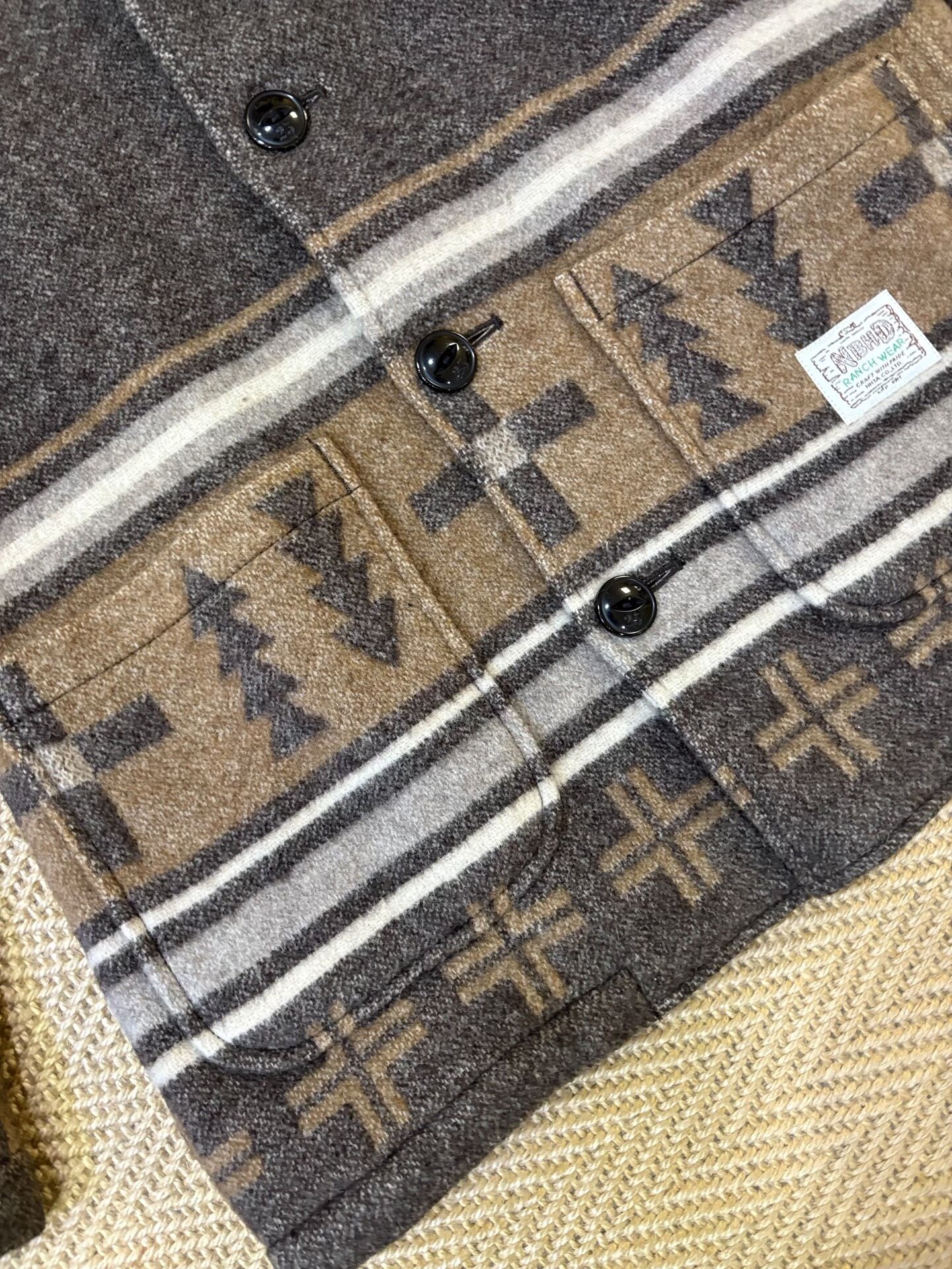 NEIGHBORHOOD TIMBER Wool Coat — detail