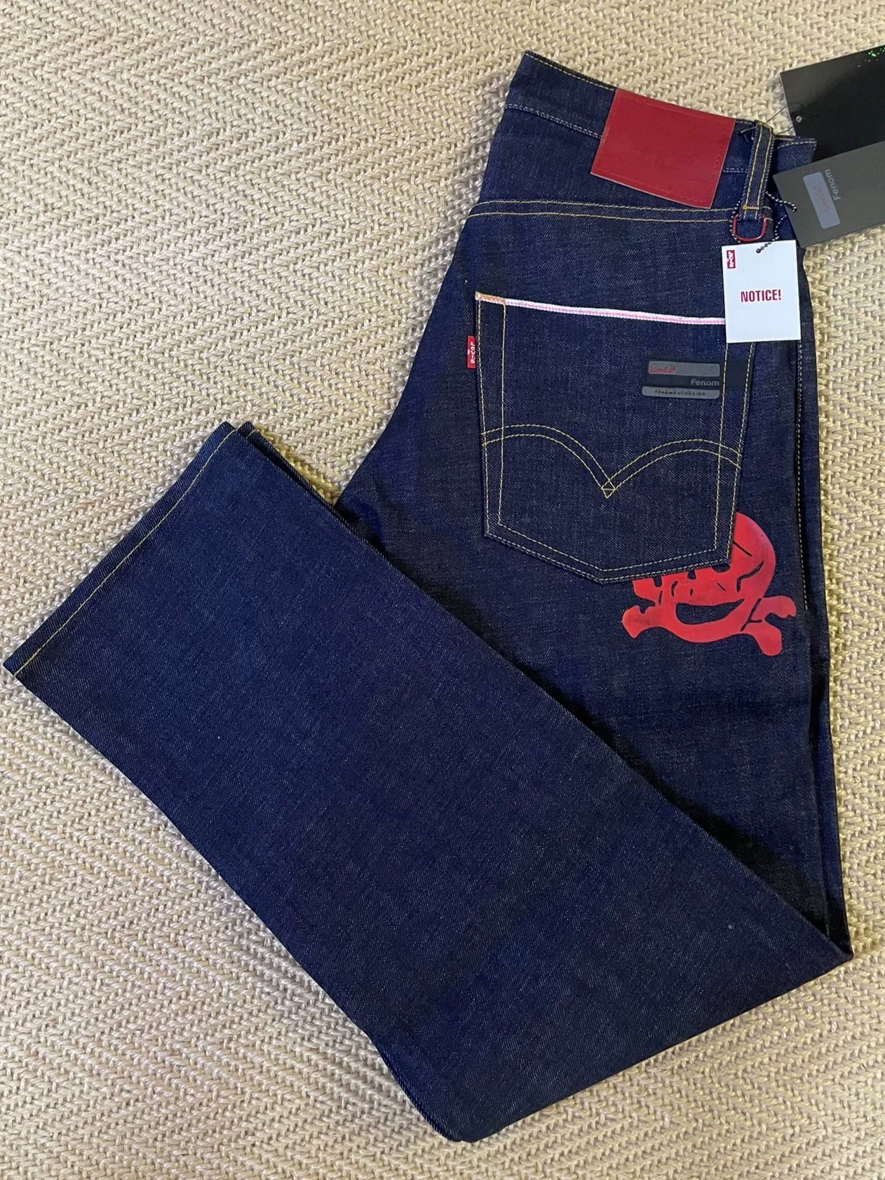 FENOM X AFFA Red Ghost Raw Unwashed Jeans