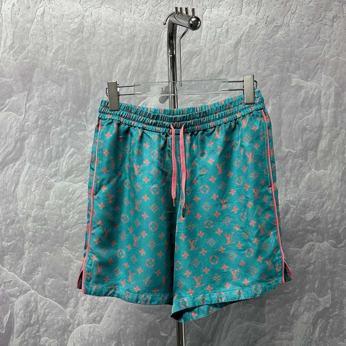 Louis Vuitton Teal LV Monogram Shorts — front