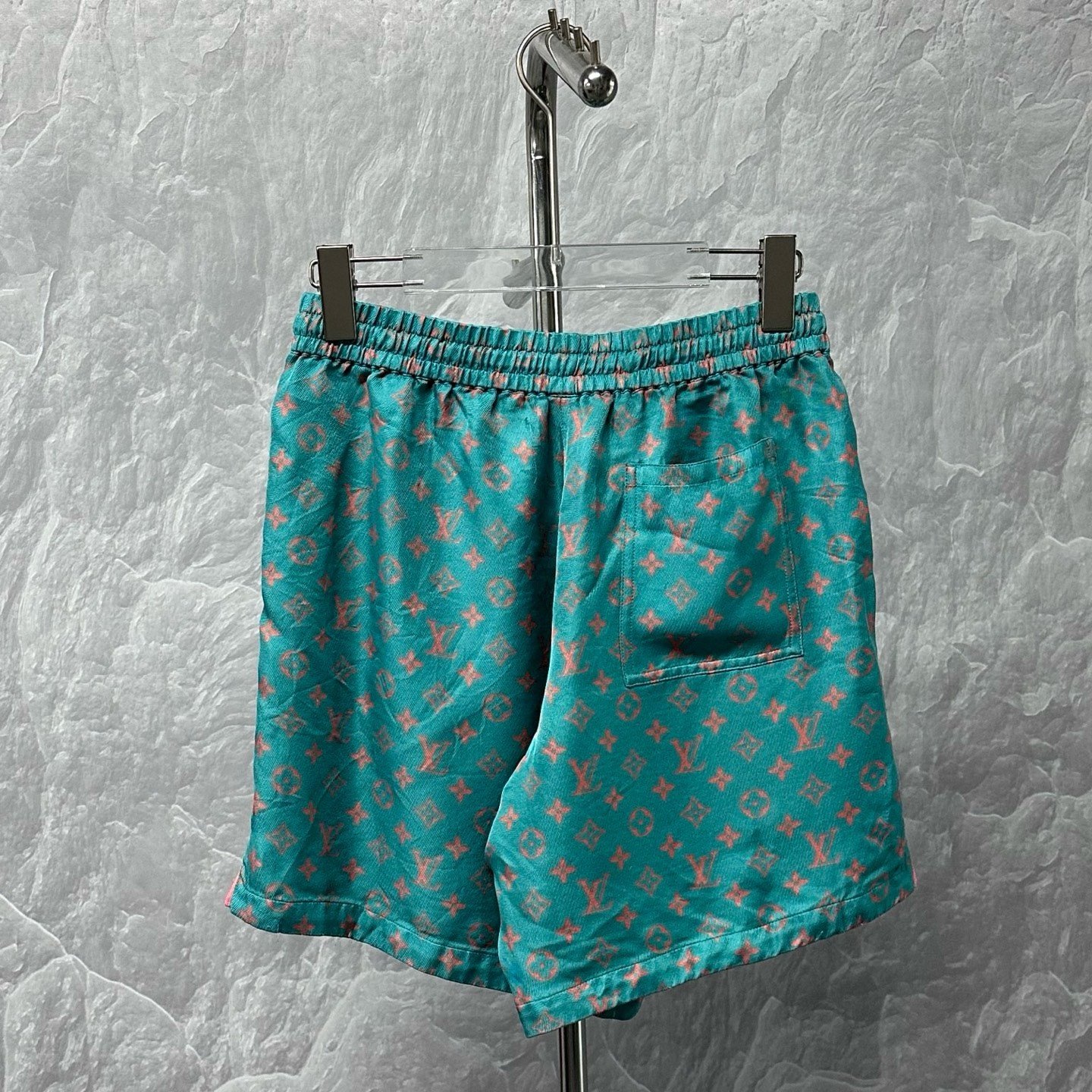 Louis Vuitton Teal LV Monogram Shorts — back