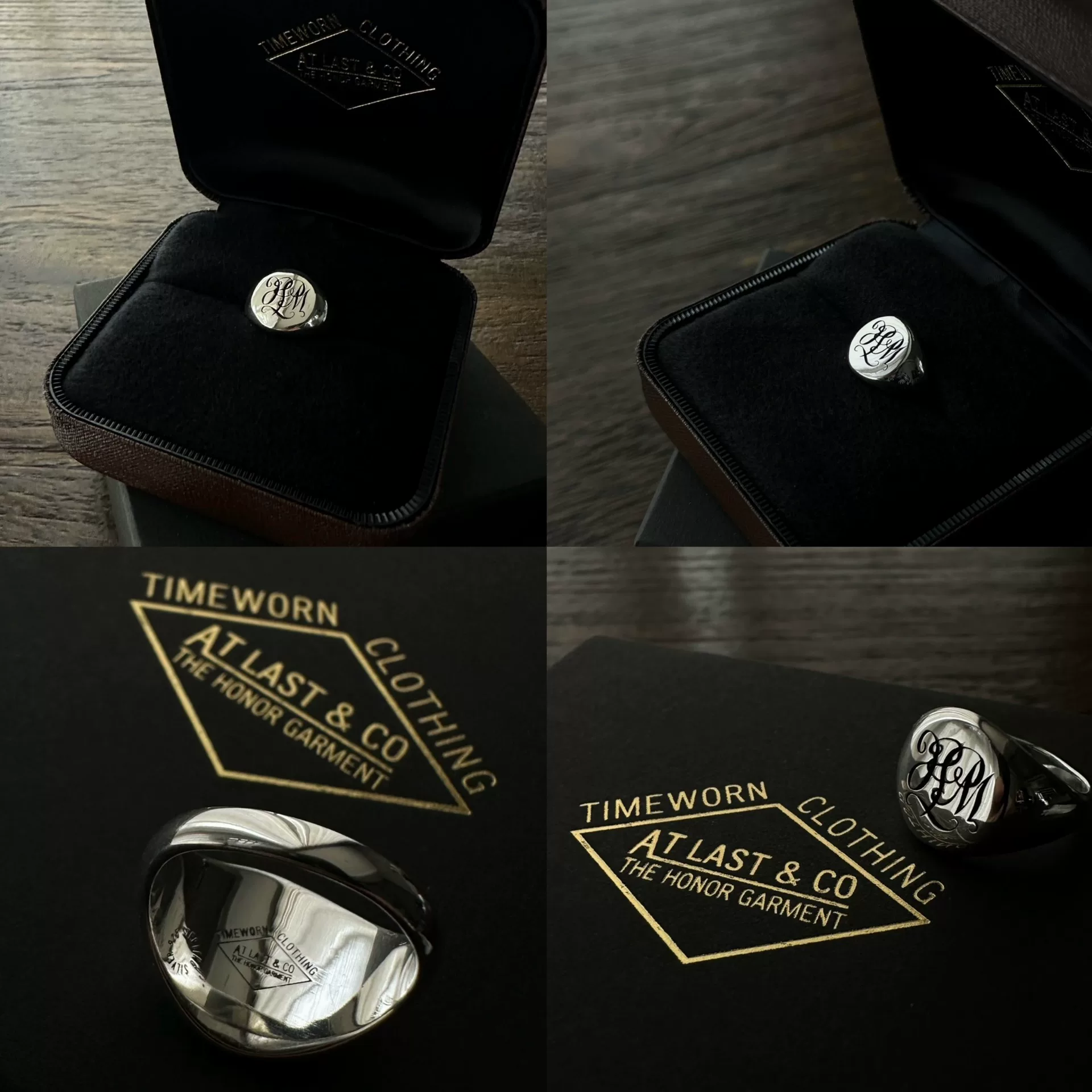 TWC Vintage Floral Script Pinky Ring — front