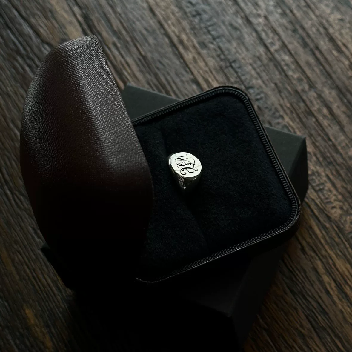 TWC Vintage Floral Script Pinky Ring
