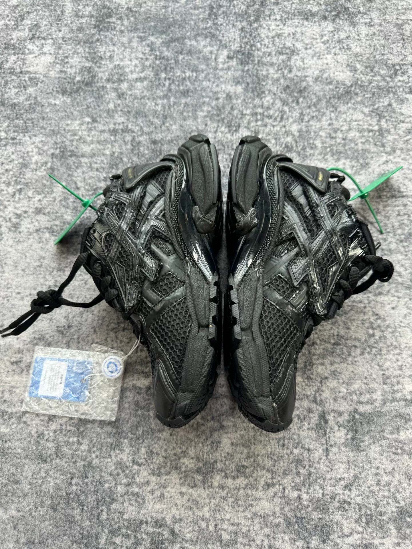Balenciaga Black Distressed Runner Sneakers — back
