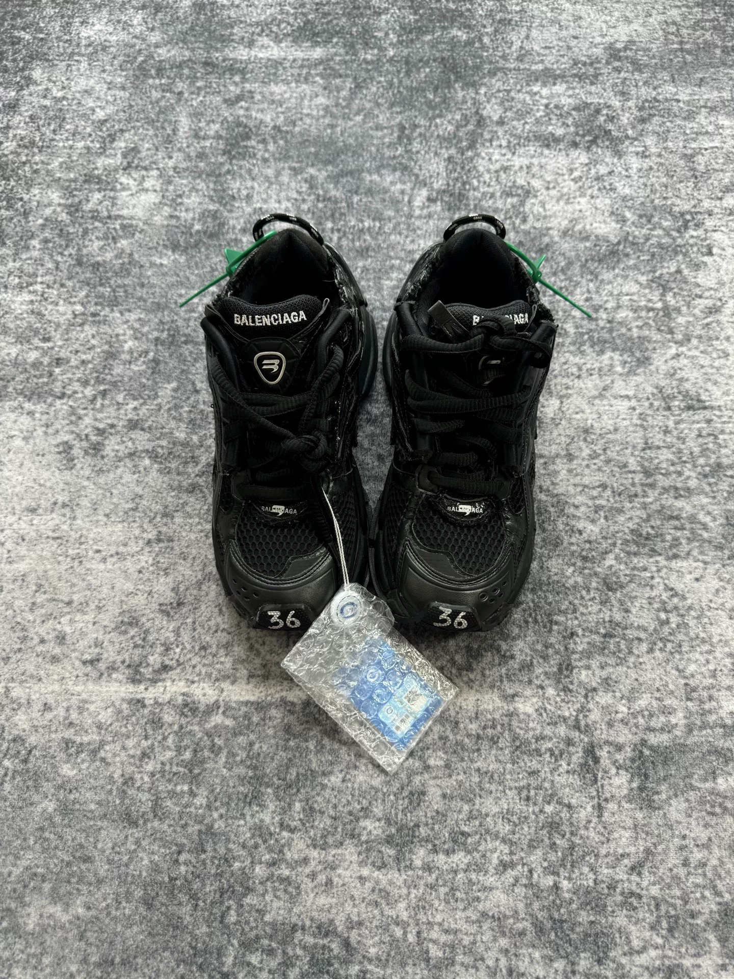 Balenciaga Black Distressed Runner Sneakers