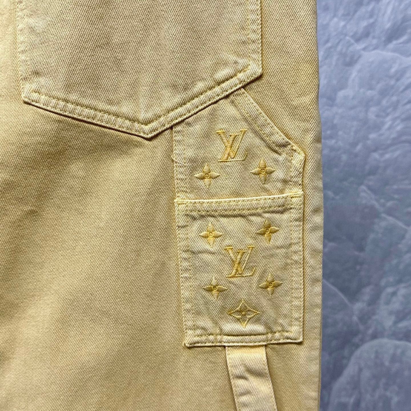 Louis Vuitton FW25 Logo Embroidered Denim Pants — detail