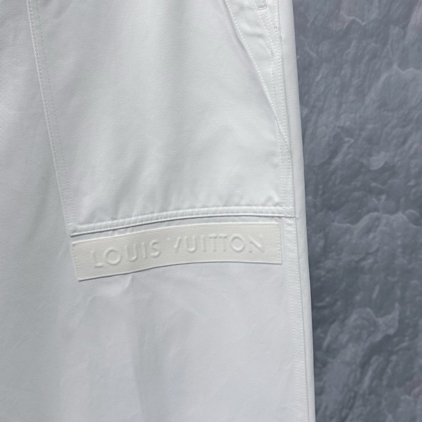 Louis Vuitton FW25 Rhinestone Logo Denim Pants — detail