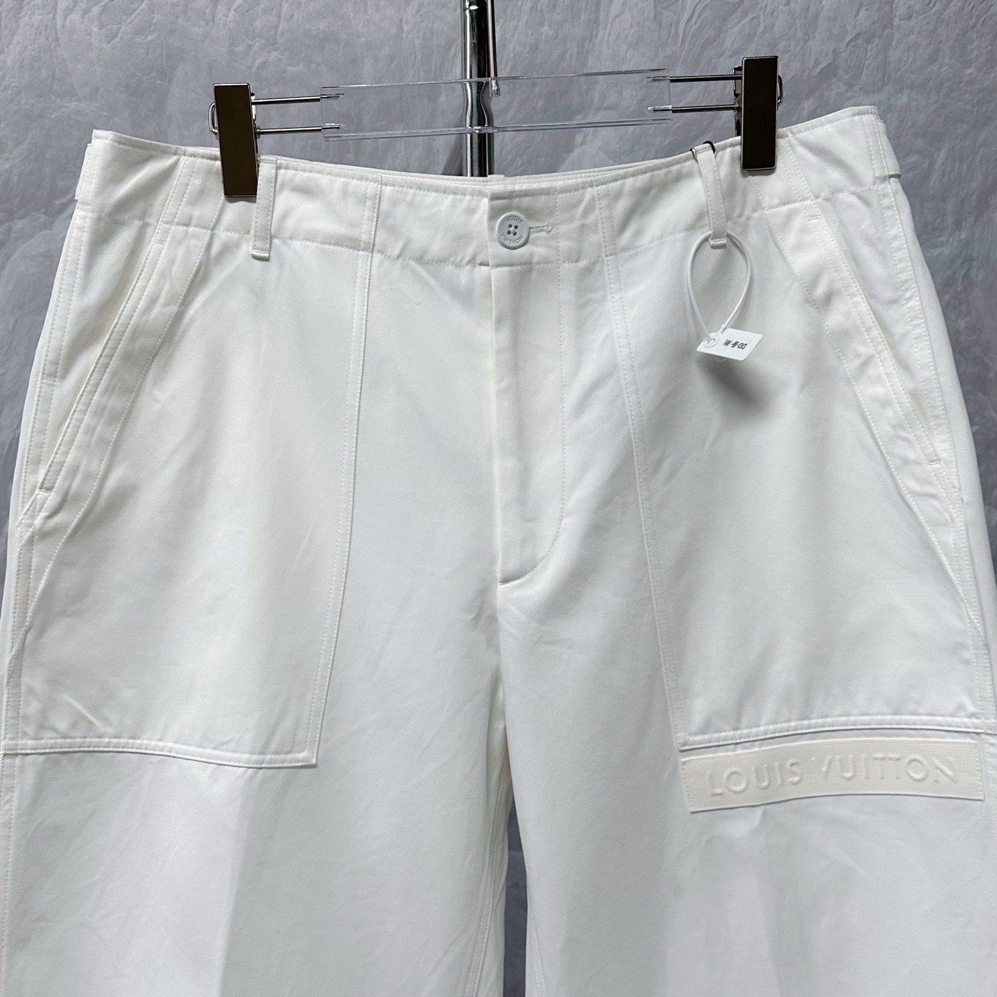 Louis Vuitton FW25 Rhinestone Logo Denim Pants — front