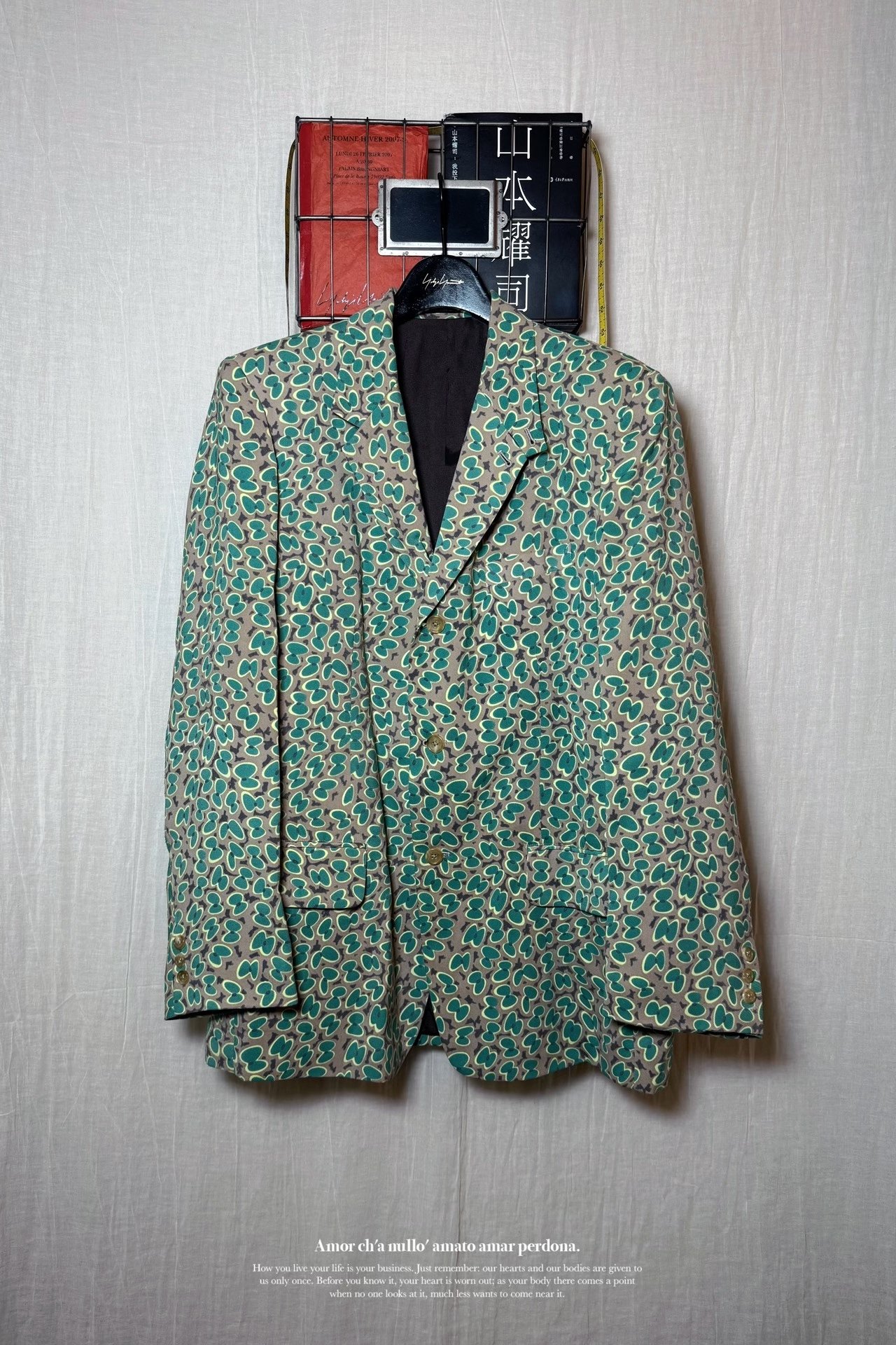 Yohji Yamamoto 99SS Green Pop Art Suit — detail