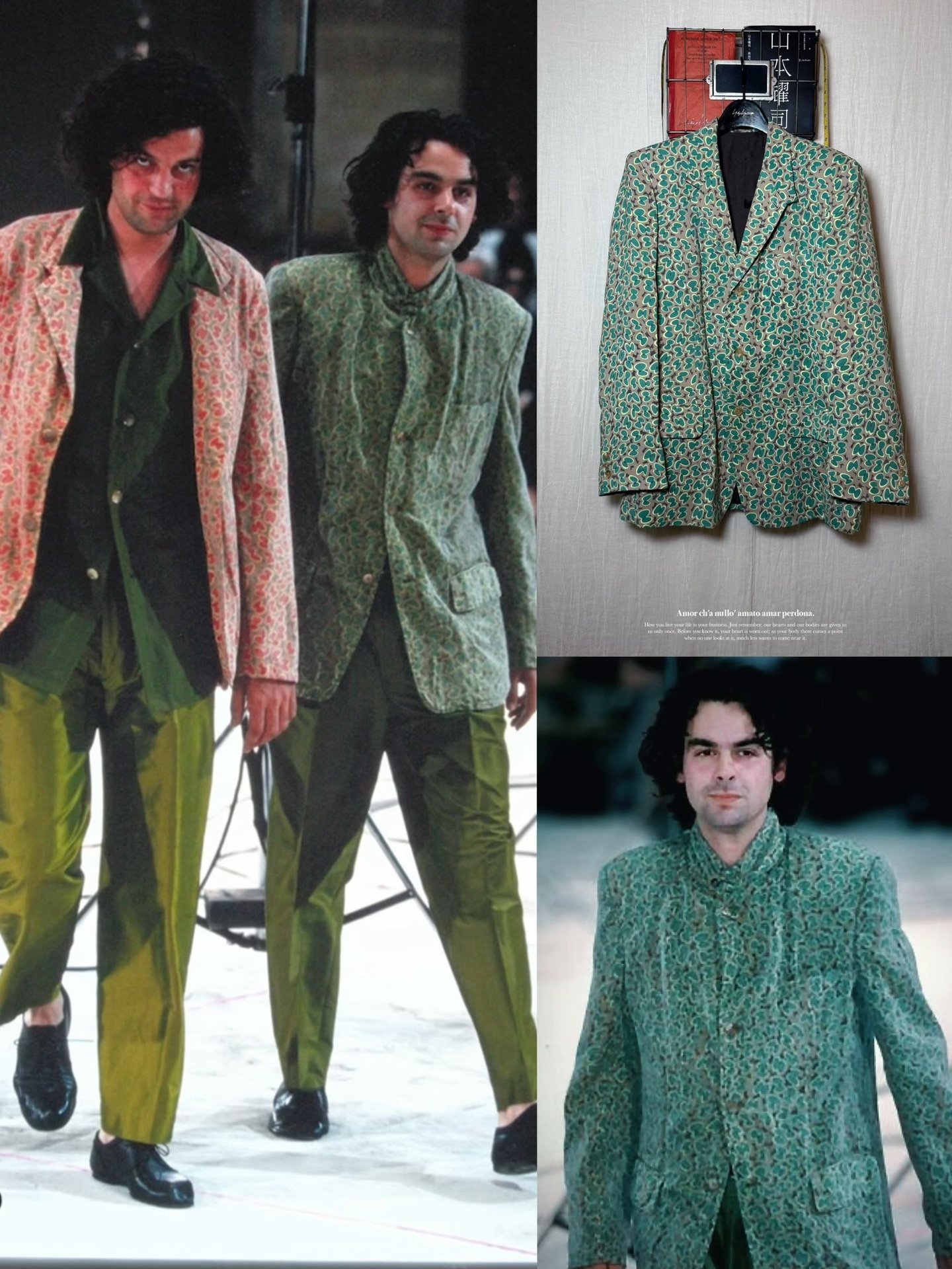 Yohji Yamamoto 99SS Green Pop Art Suit