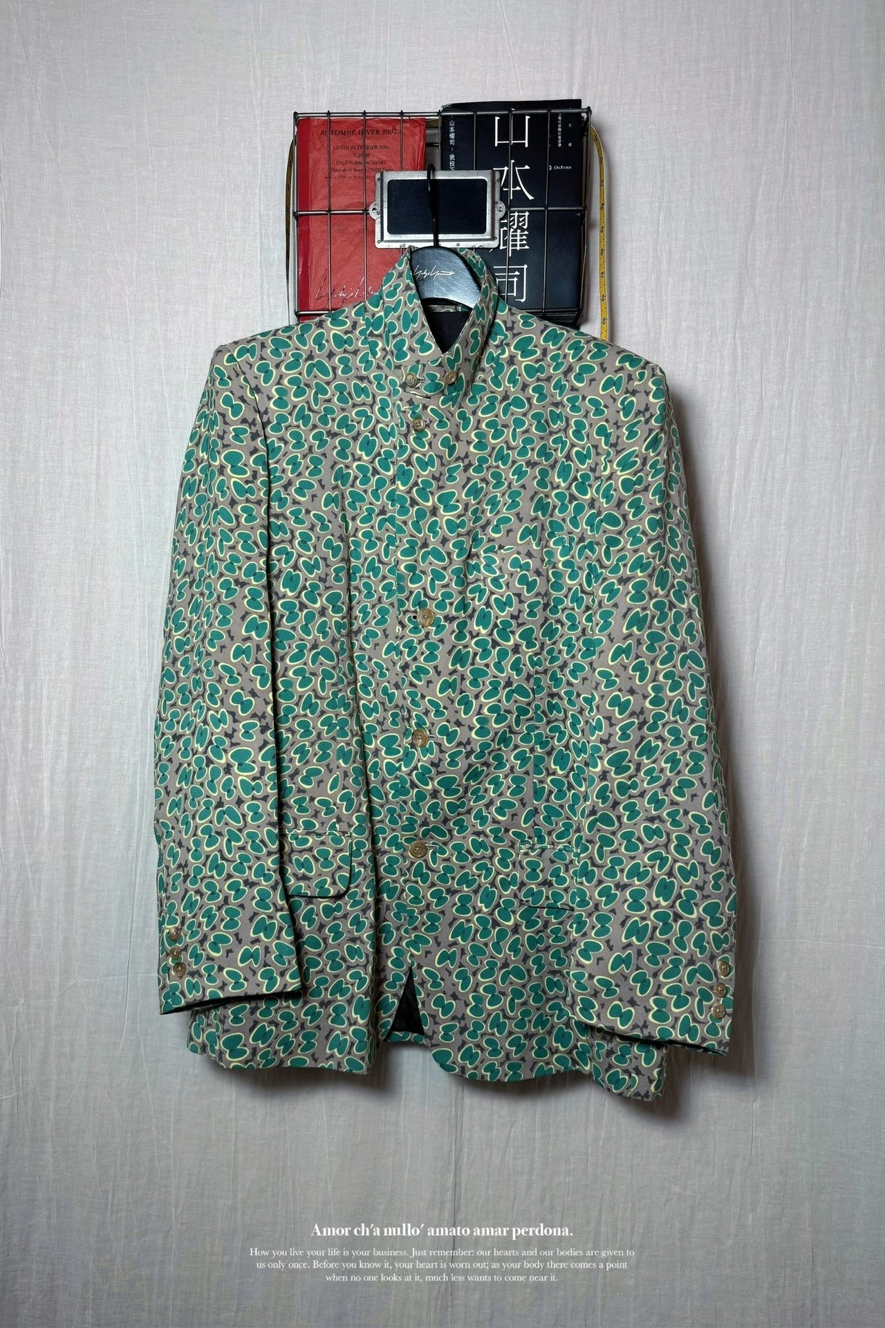 Yohji Yamamoto 99SS Green Pop Art Suit — label