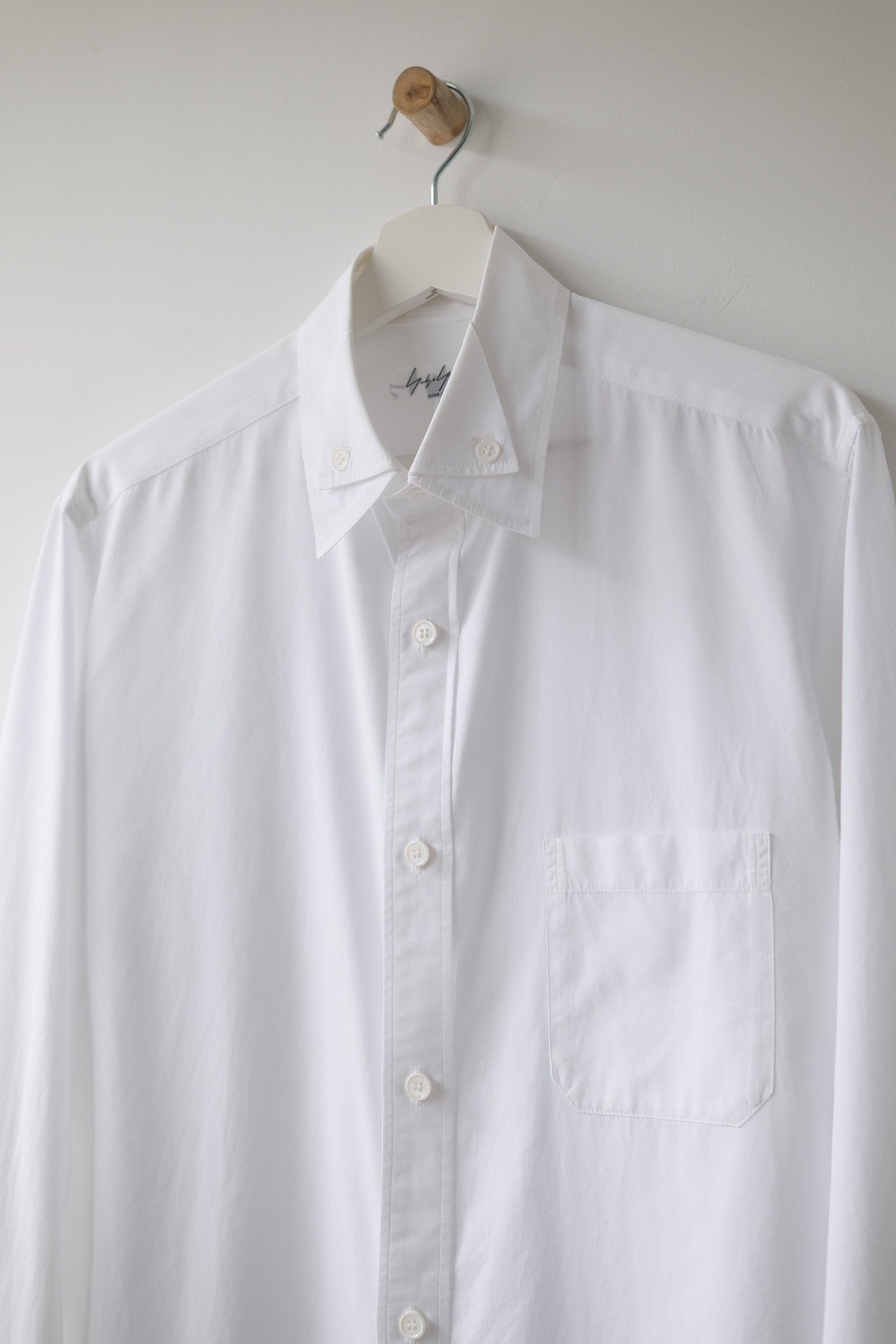 Yohji Yamamoto 14AW Asymmetric Collar Shirt — detail