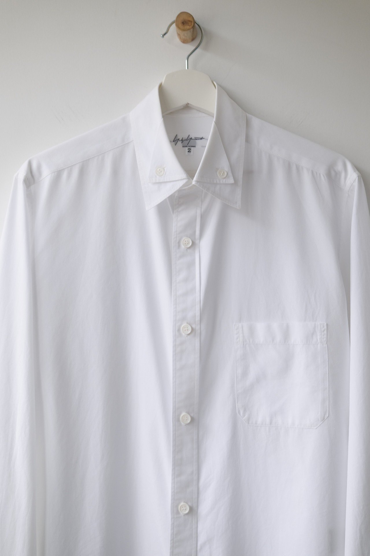 Yohji Yamamoto 14AW Asymmetric Collar Shirt — front