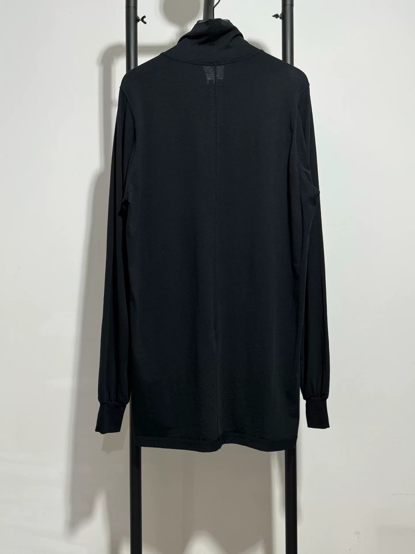 Rick Owens Black High-Neck Graphic T-Shirt — front