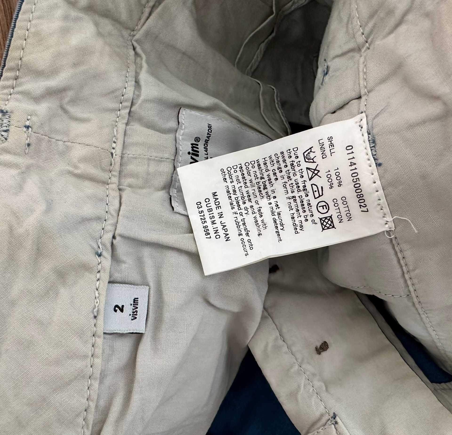 VISVIM HIGH WATER CHINO Cropped Pants Size 2 — detail