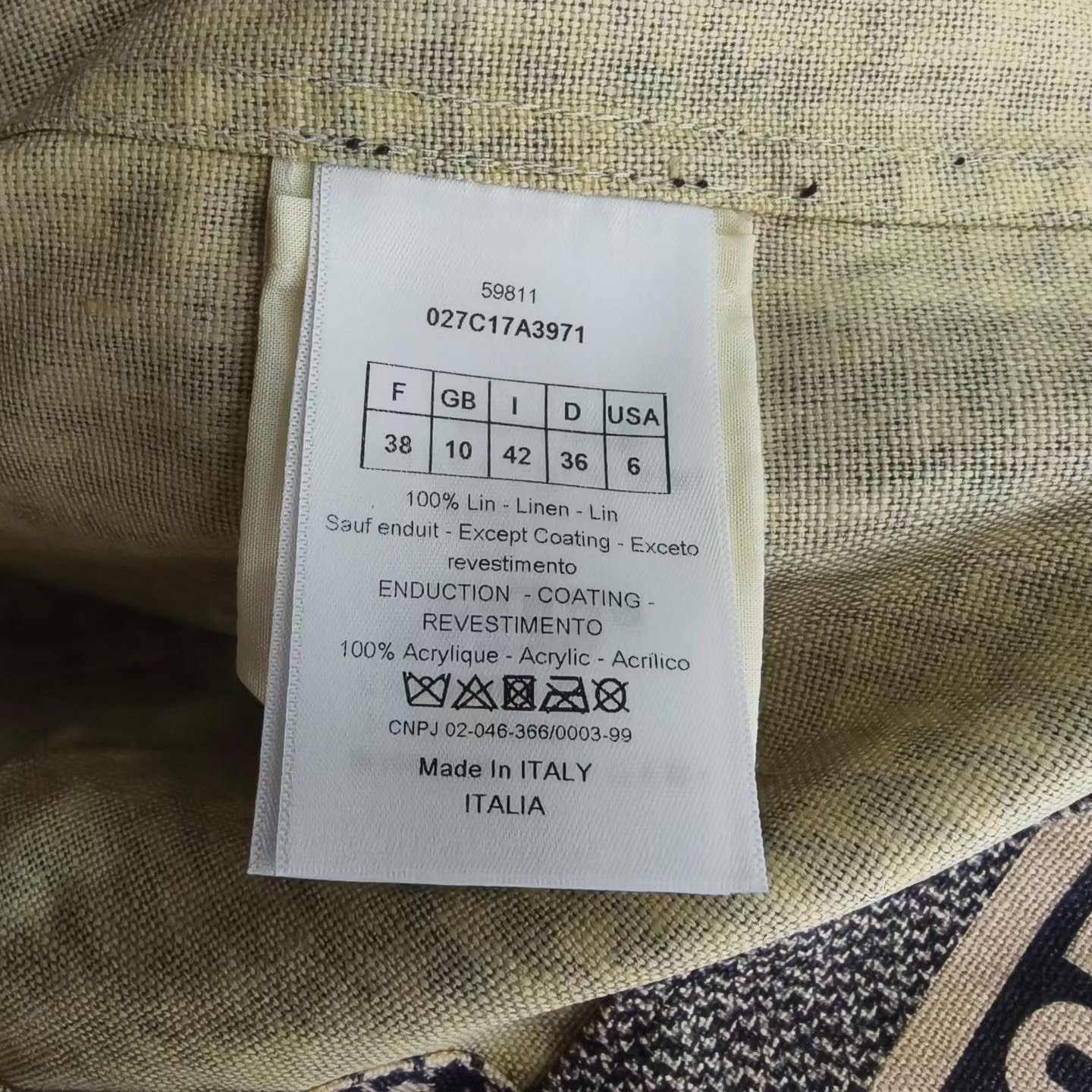 Dior Houndstooth Double-Breasted Lapel Blazer — label