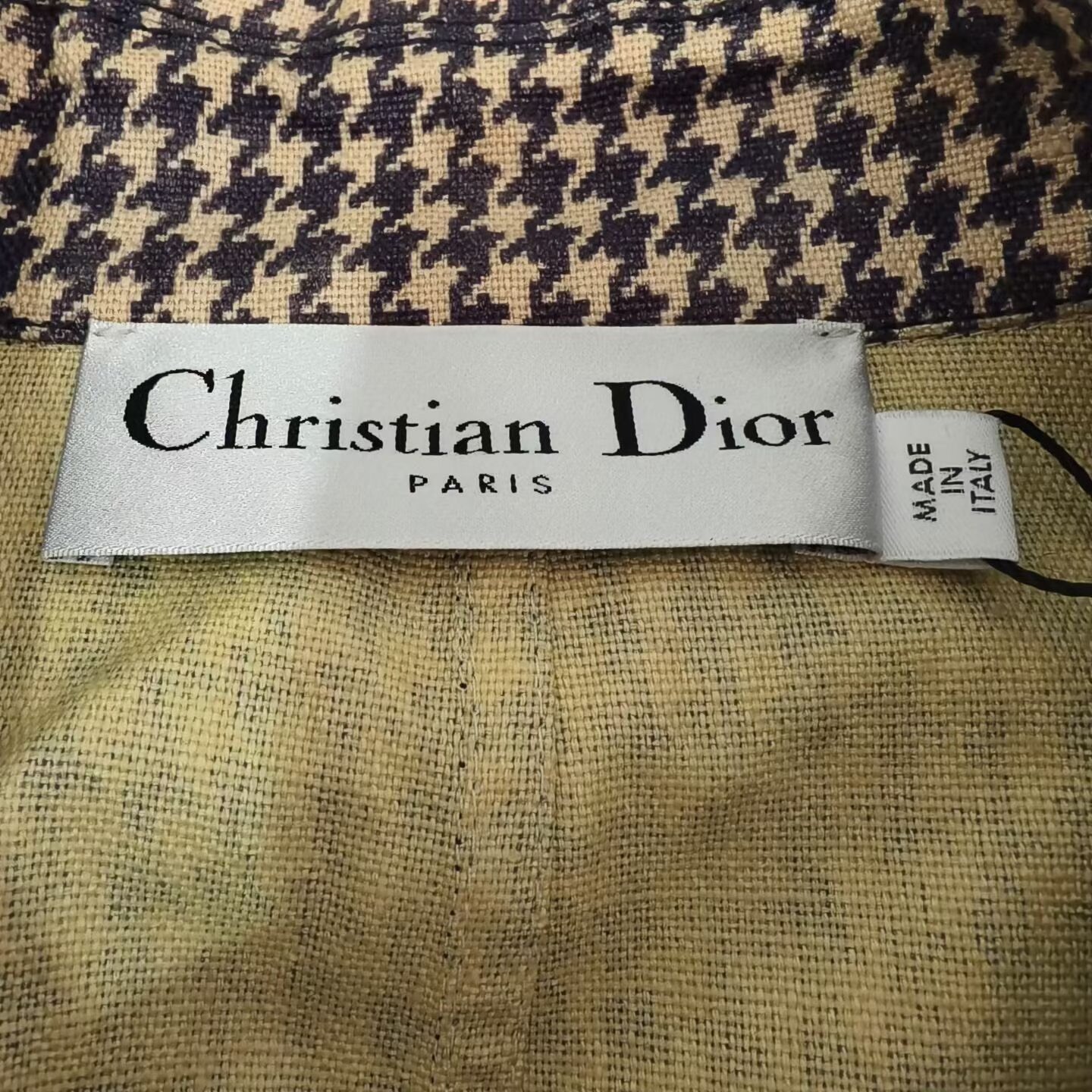 Dior Houndstooth Double-Breasted Lapel Blazer — back