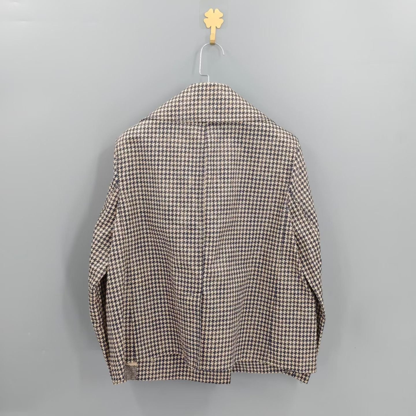 Dior Houndstooth Double-Breasted Lapel Blazer — front