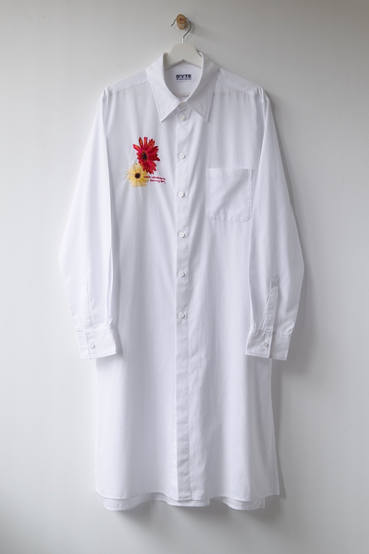 Yohji Yamamoto S'yte 19SS Daisy Embroidered Shirt — detail