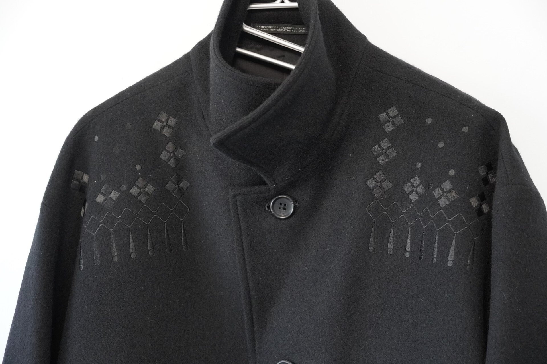 Yohji Yamamoto 22AW Black Embroidered Jacket — back