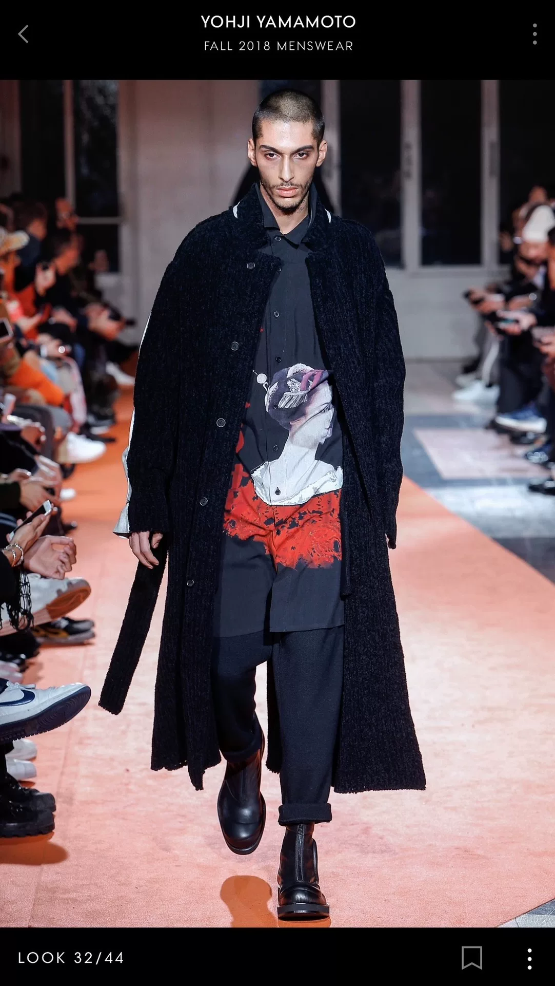Yohji Yamamoto 18AW Oversize Belted Coat — front