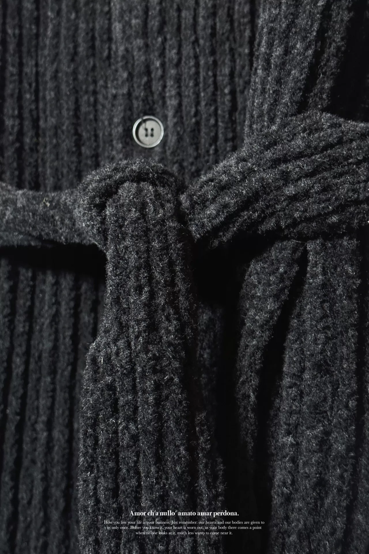 Yohji Yamamoto 18AW Oversize Belted Coat — label