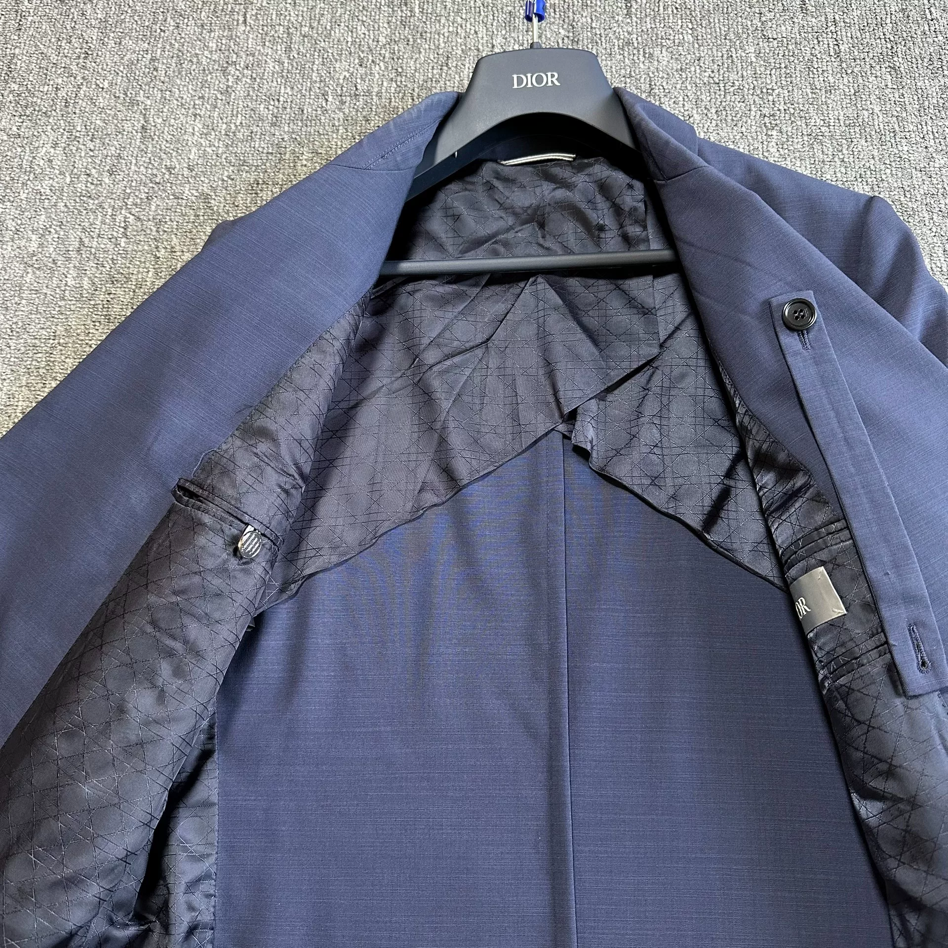 Dior Navy Double-Breasted Suit — detail