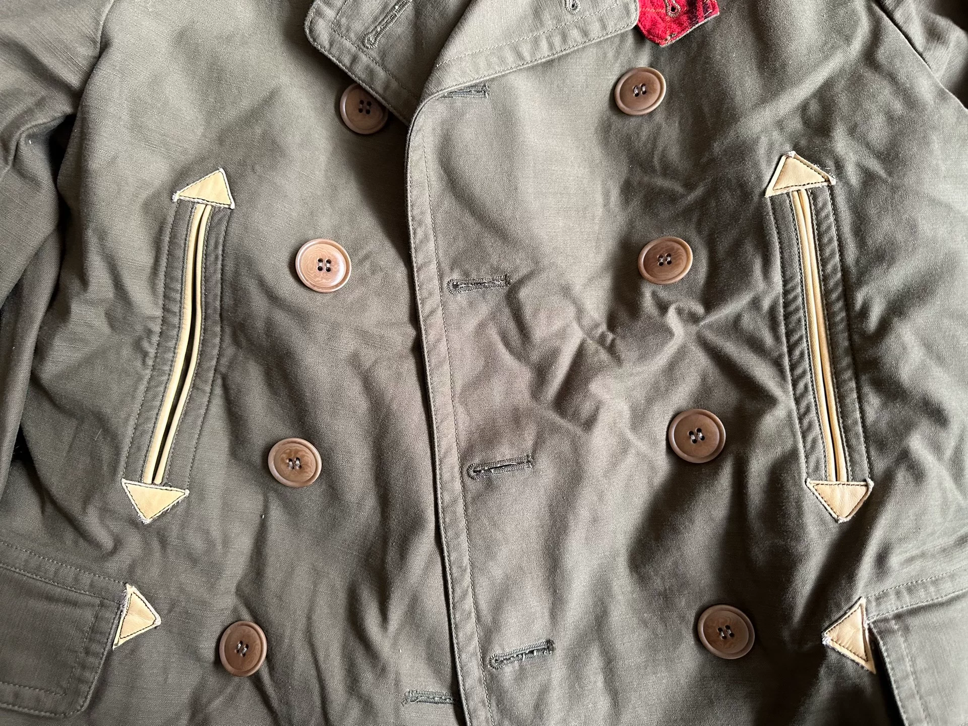Mister Freedom Double-Breasted Olive Coat — back