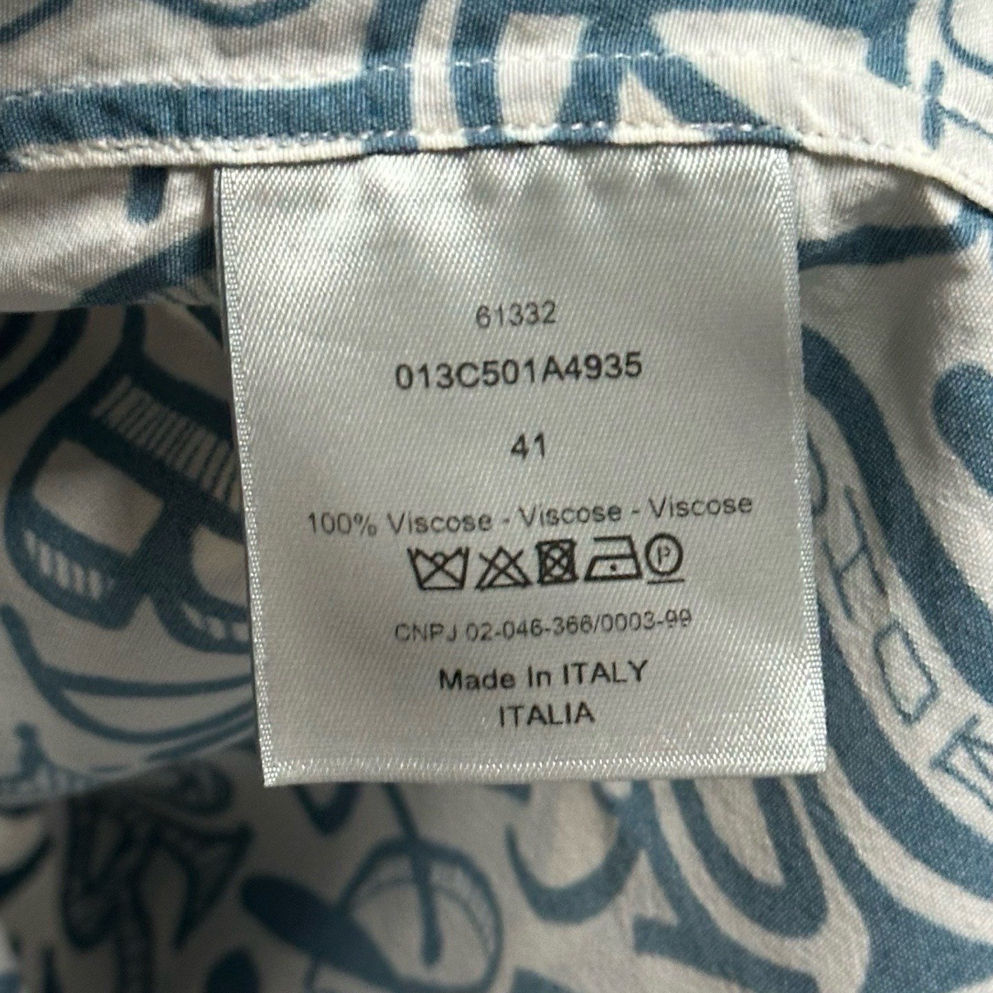 Dior x Shawn Logo All-Over Print Shirt — label