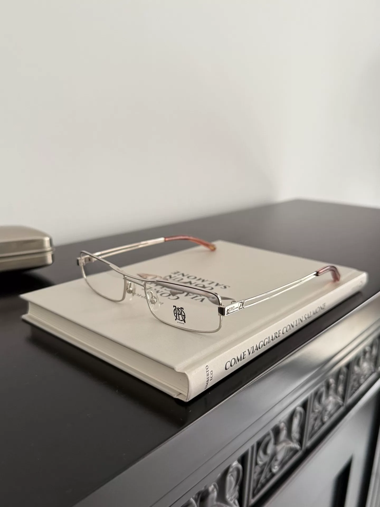 Jean Paul Gaultier Silver Red Temple Glasses