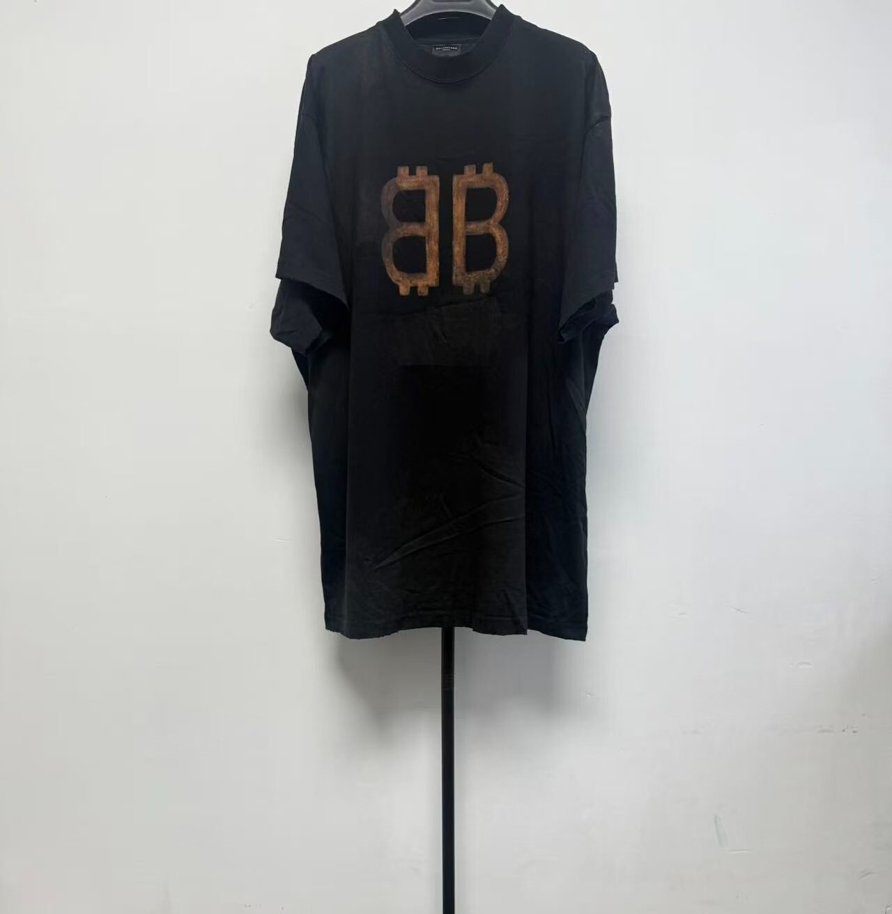 Balenciaga Black Double B Logo T-Shirt