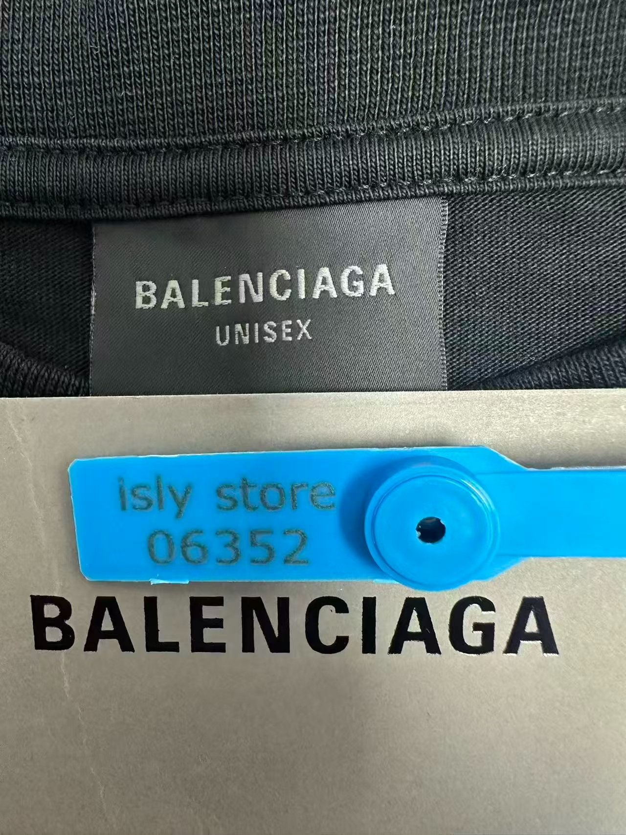 Balenciaga Black Double B Logo T-Shirt — back