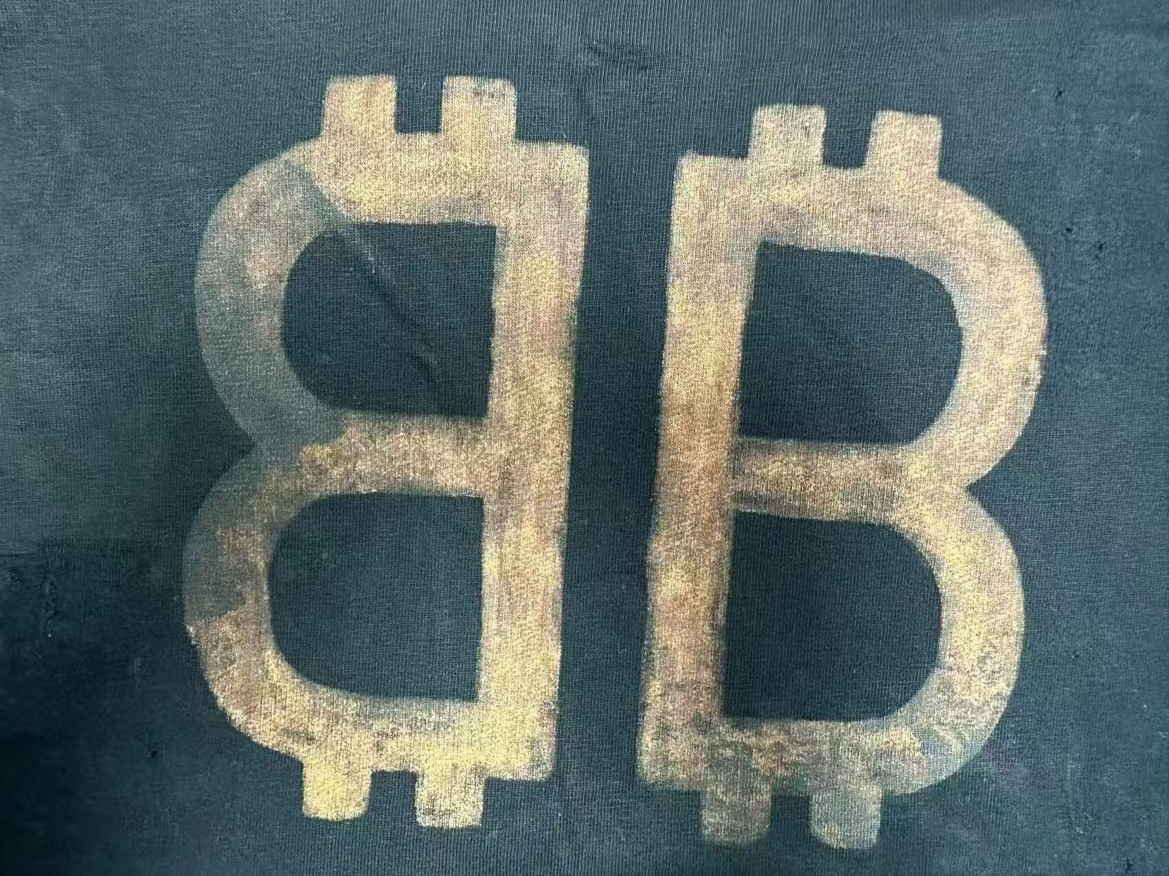 Balenciaga Black Double B Logo T-Shirt — detail
