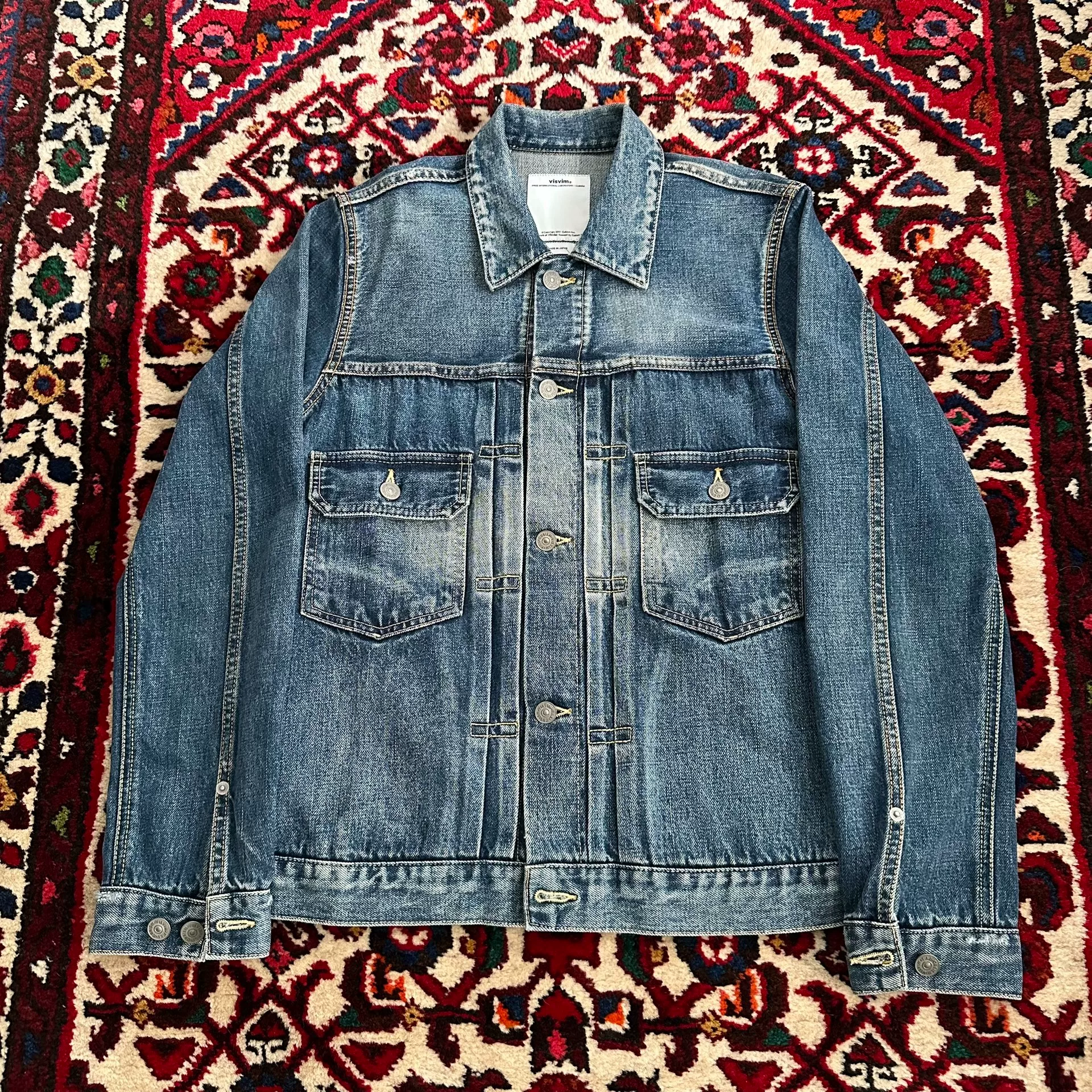 visvim 11aw 101 Yellow Mud Denim Jacket — front