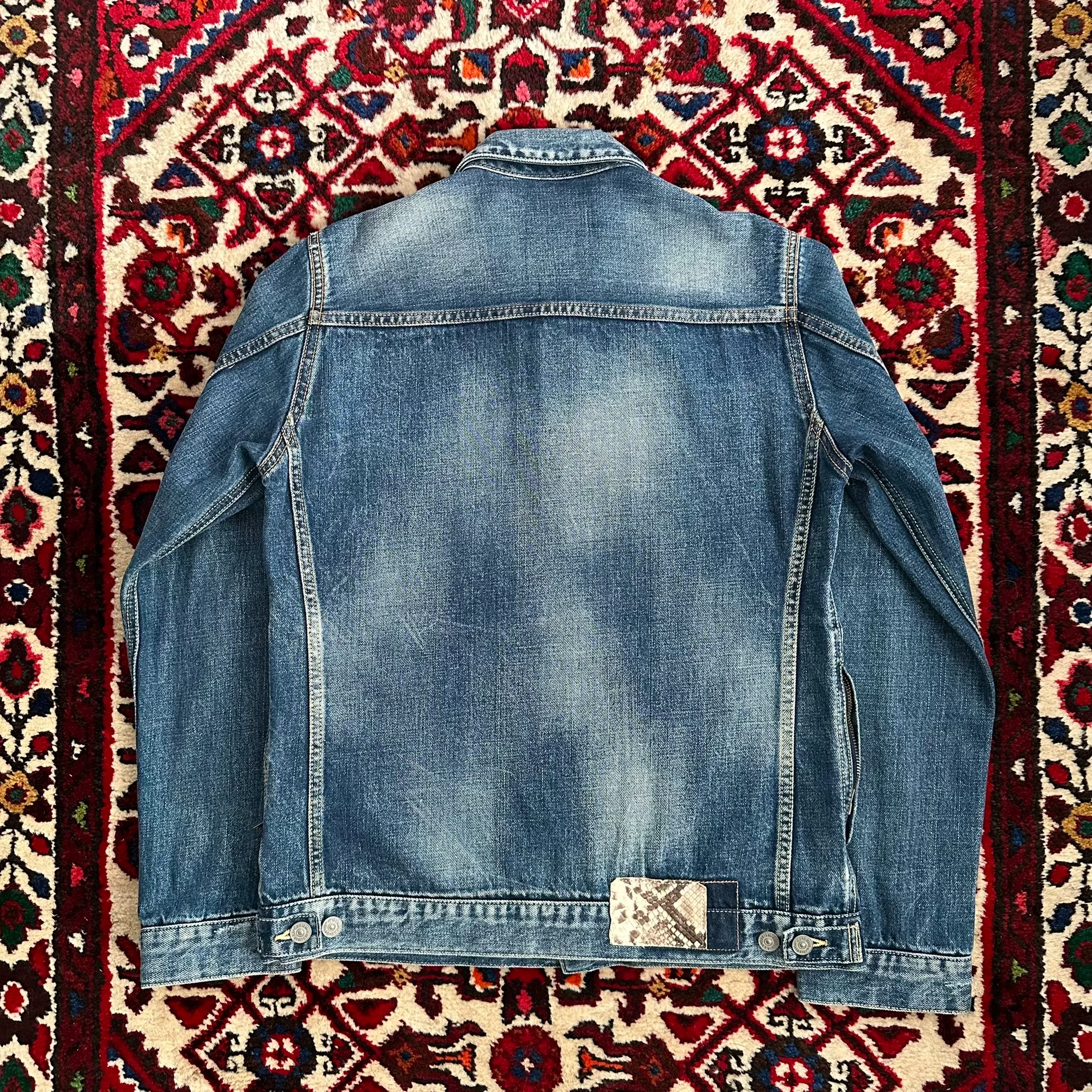 visvim 11aw 101 Yellow Mud Denim Jacket — detail