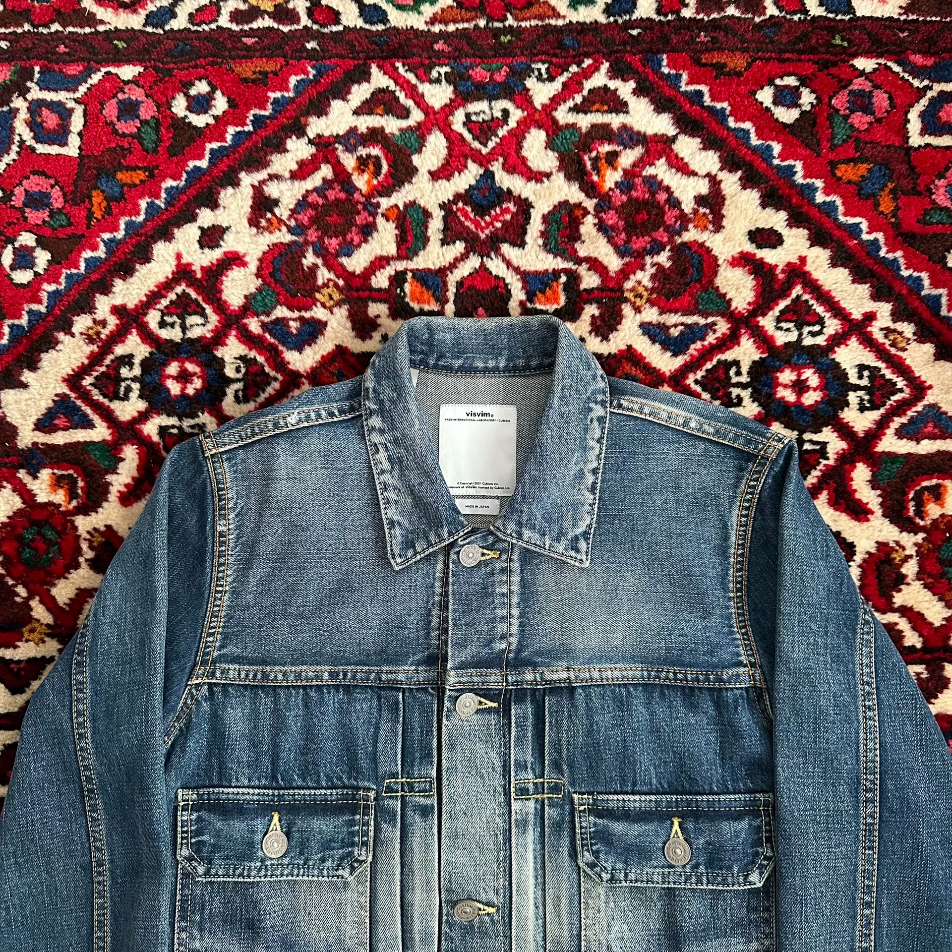 visvim 11aw 101 Yellow Mud Denim Jacket — label