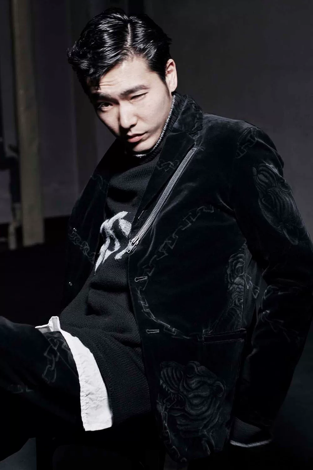 Yohji Yamamoto 19AW Paint Slogan Wool Top — back