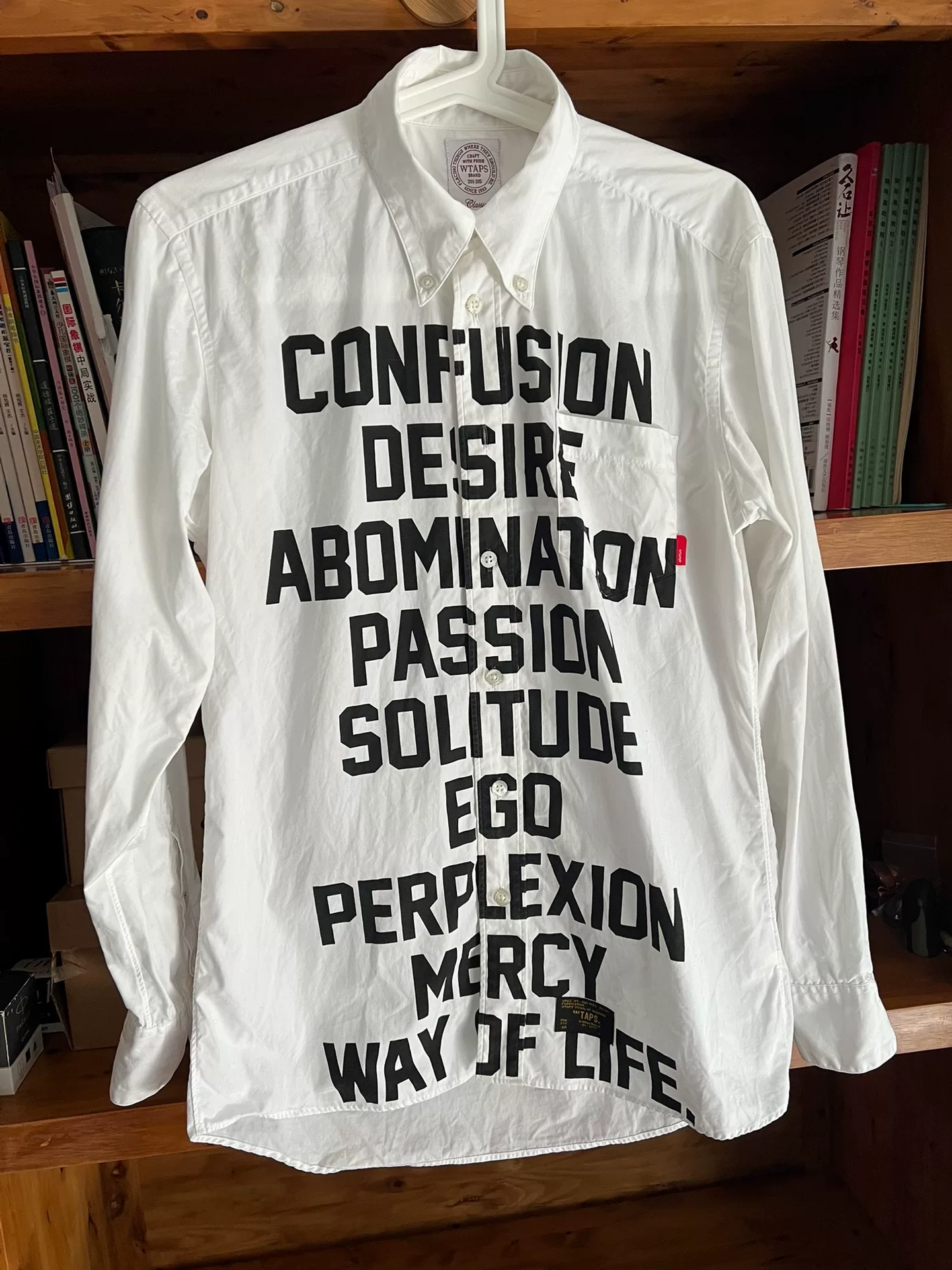 WTAPS 15AW White Letter Shirt — front