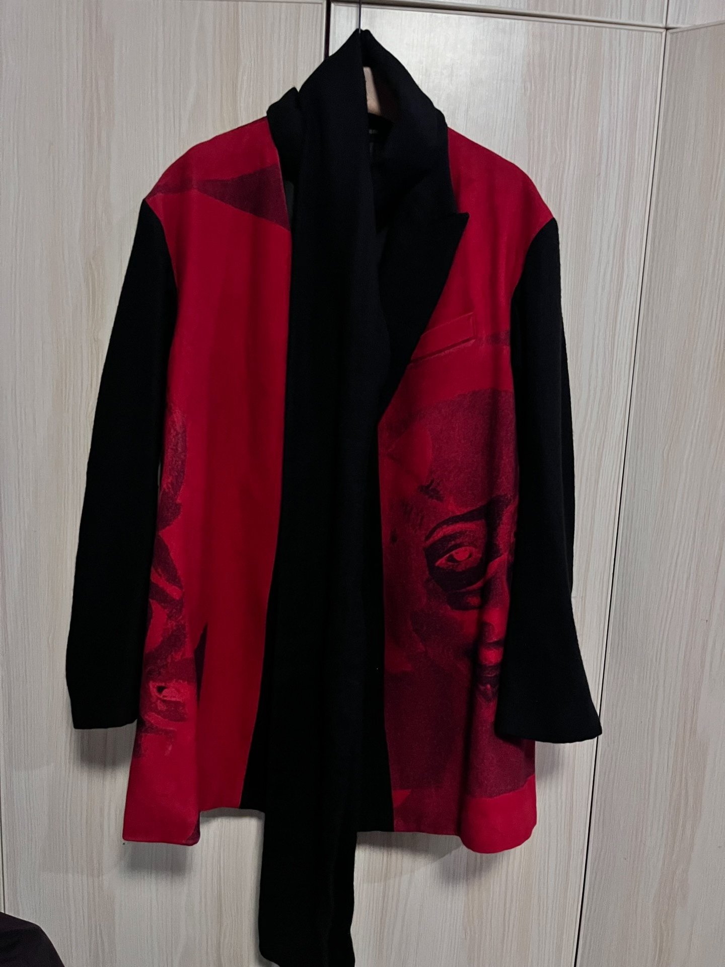 Yohji Yamamoto 18AW Red Black Scarf
