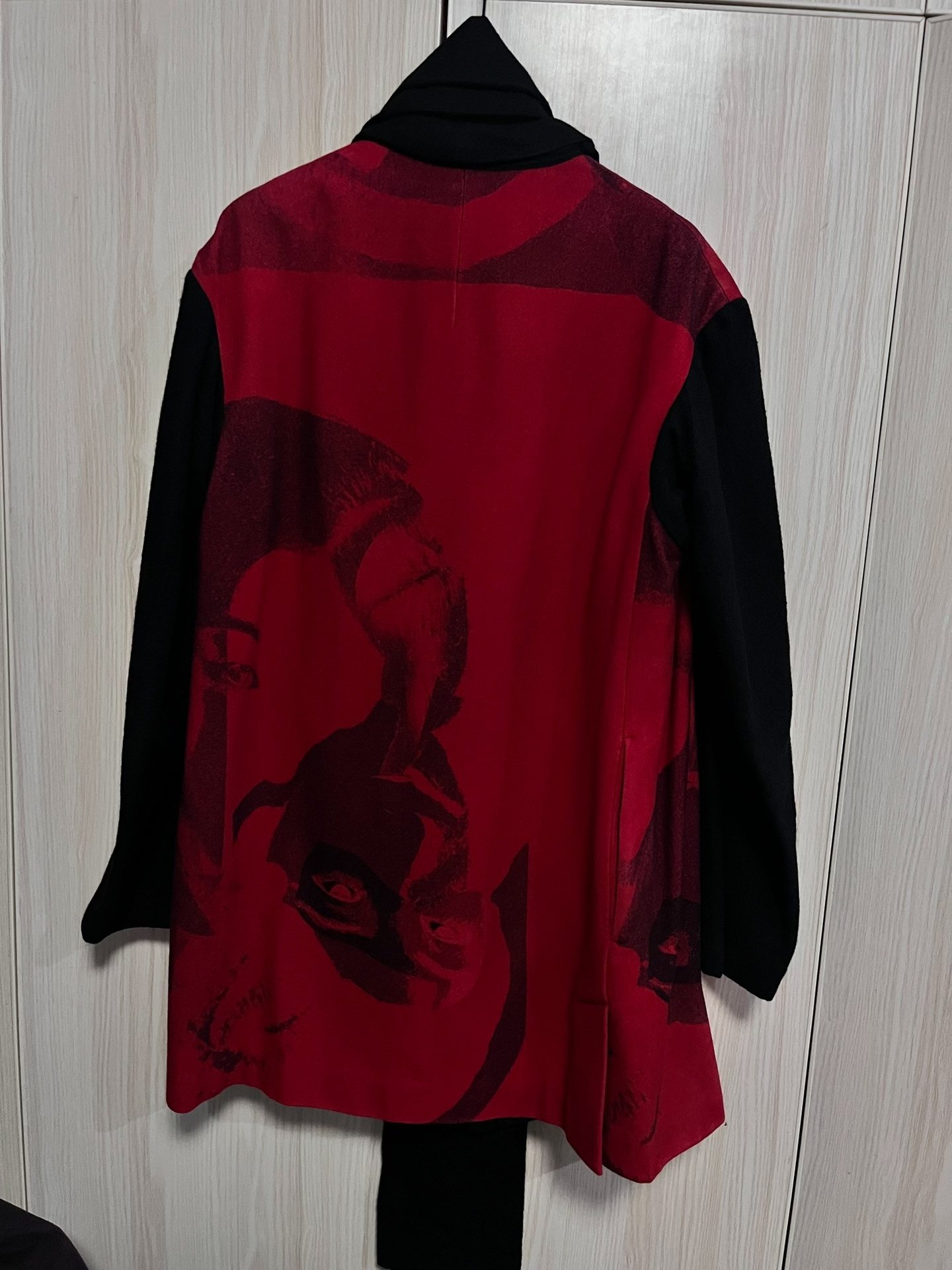 Yohji Yamamoto 18AW Red Black Scarf — front