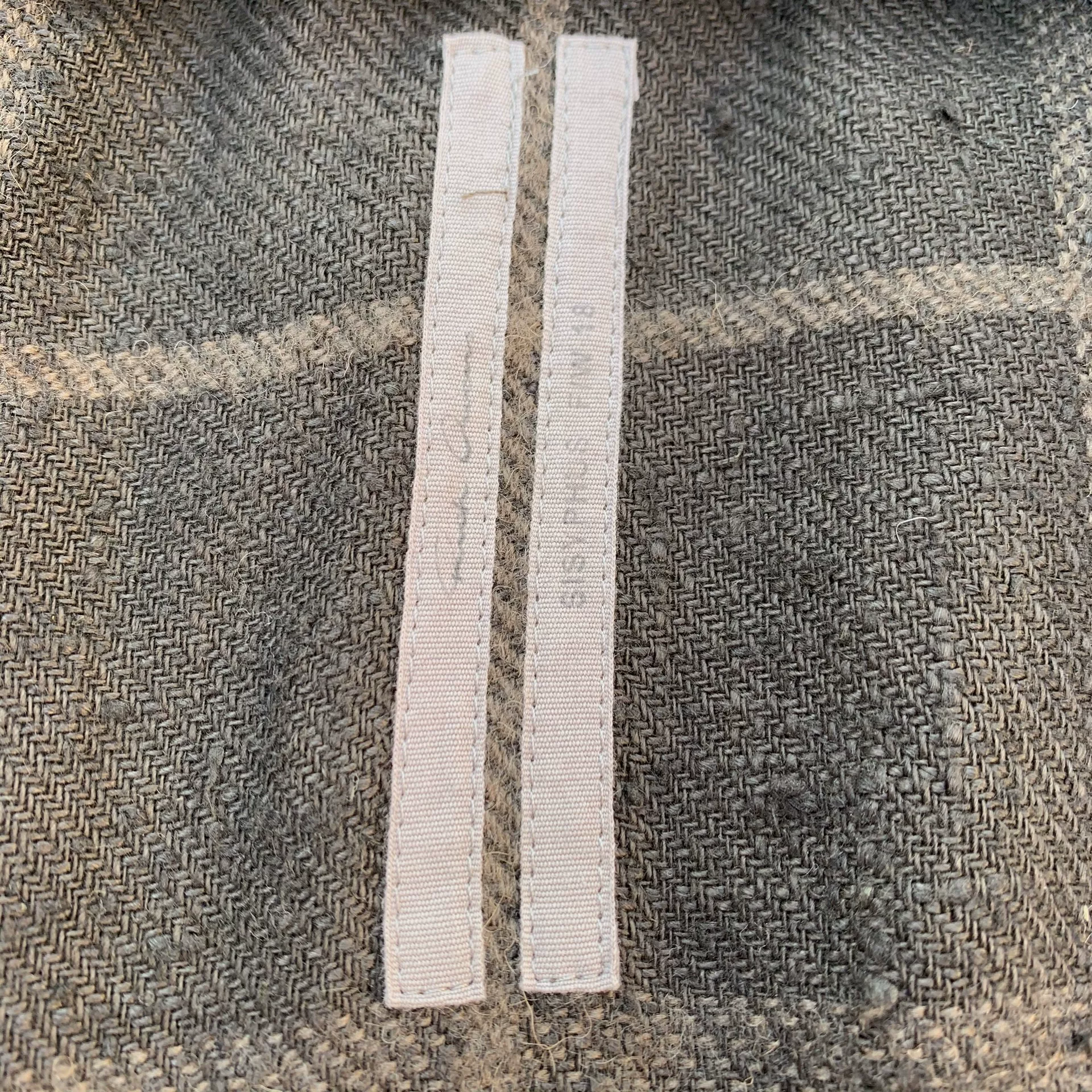 Rick Owens Brown Plaid Wool Shirt — label