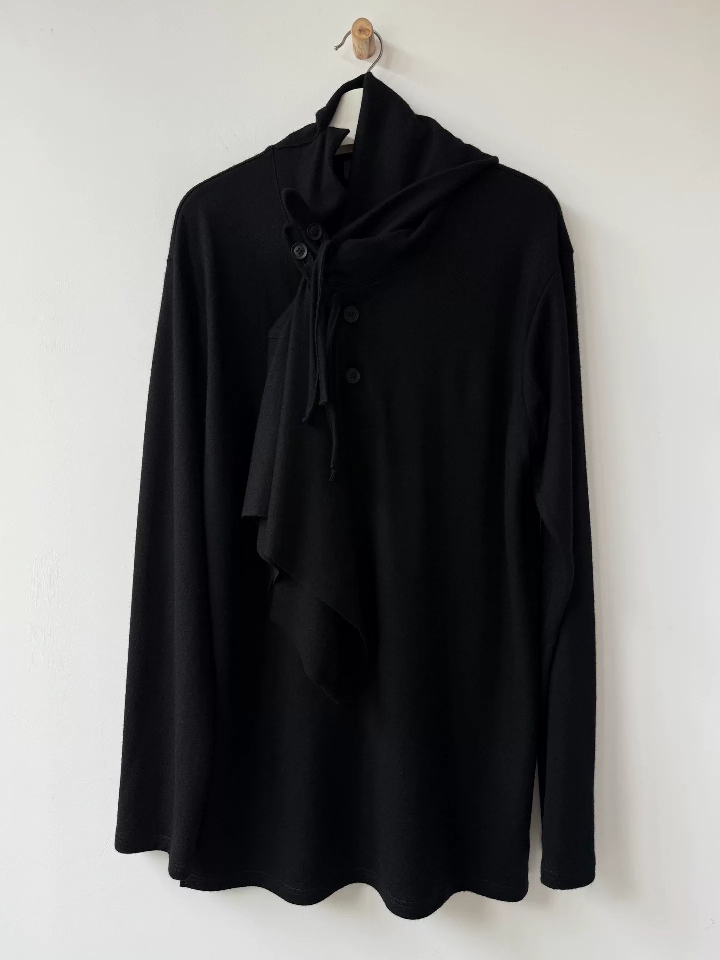 Yohji Yamamoto 23AW Asymmetric Collar Wool Top — front