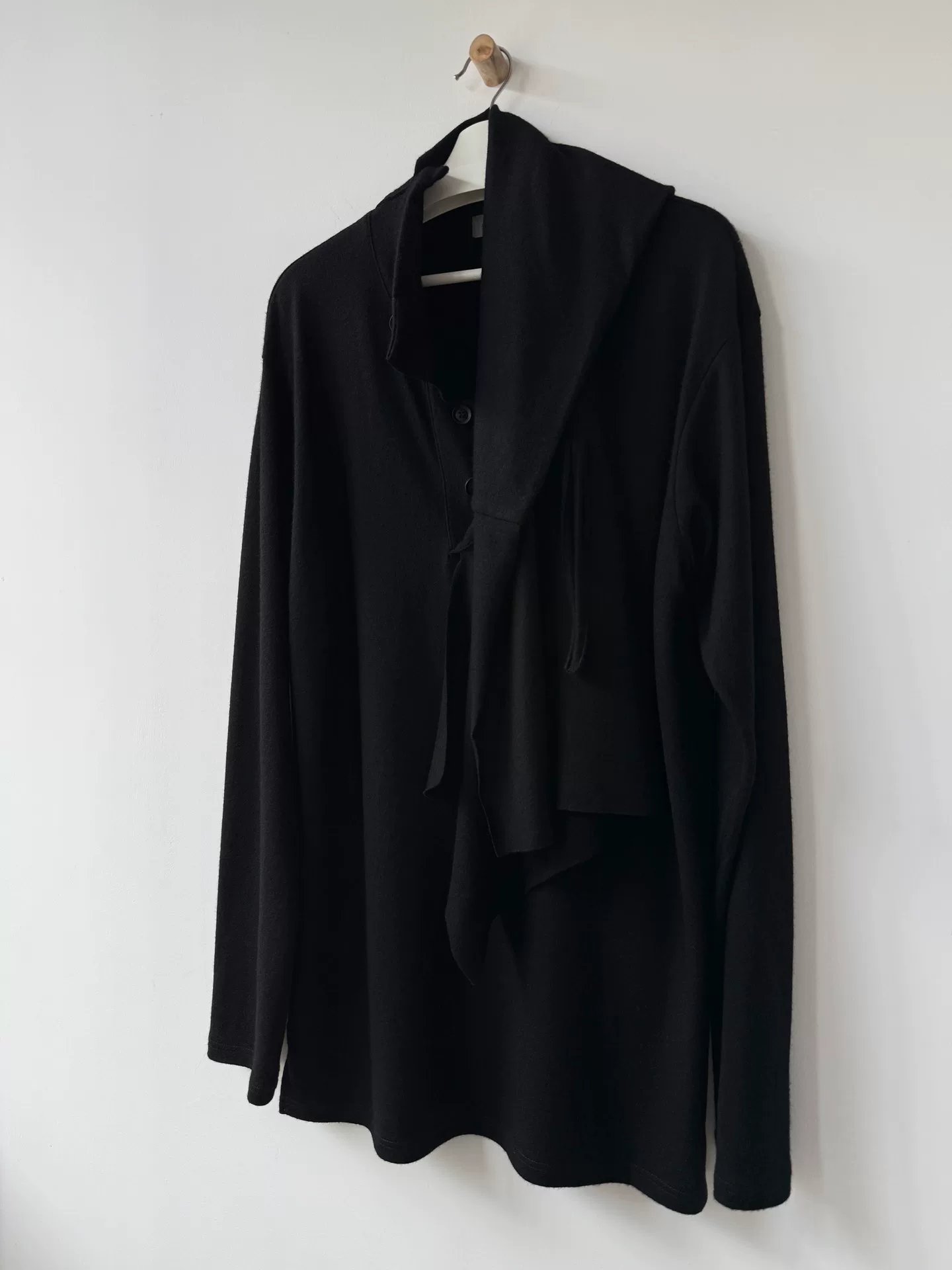Yohji Yamamoto 23AW Asymmetric Collar Wool Top — back