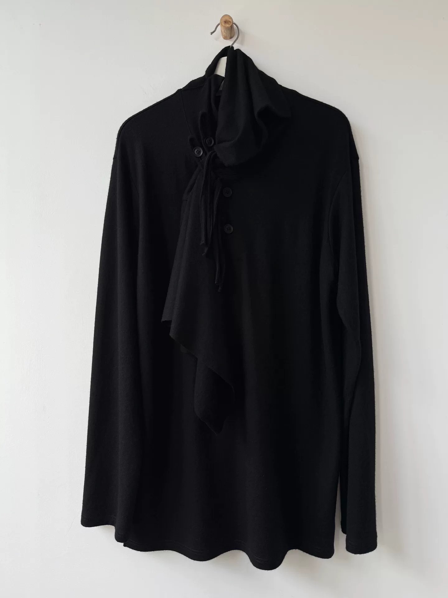 Yohji Yamamoto 23AW Asymmetric Collar Wool Top