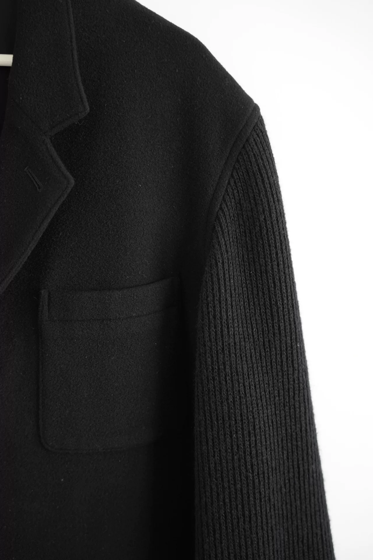 Yohji Yamamoto 90s Knit Sleeve Blazer — label