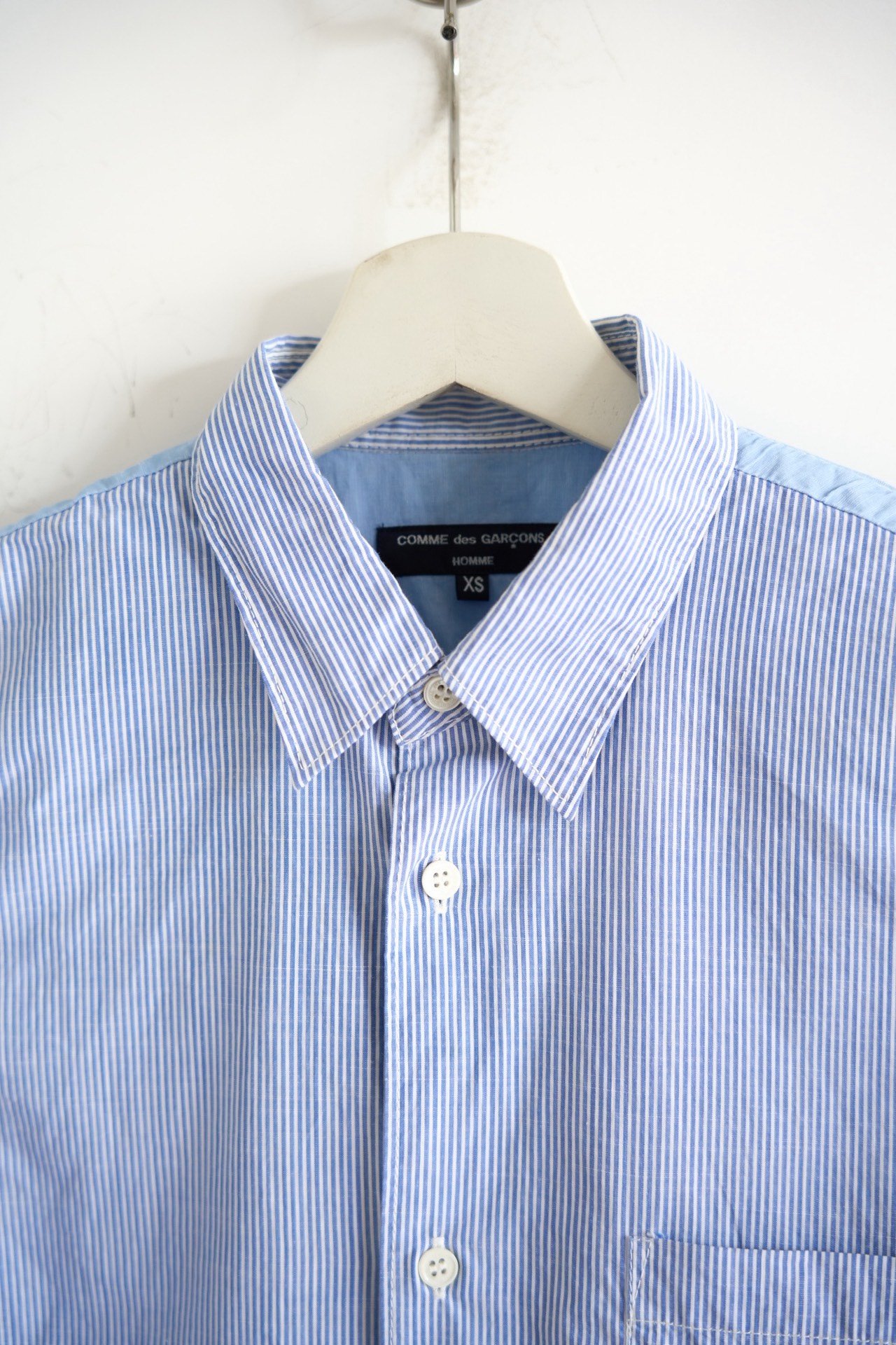 Comme des Garcons 22ss Blue Stripe Shirt — detail