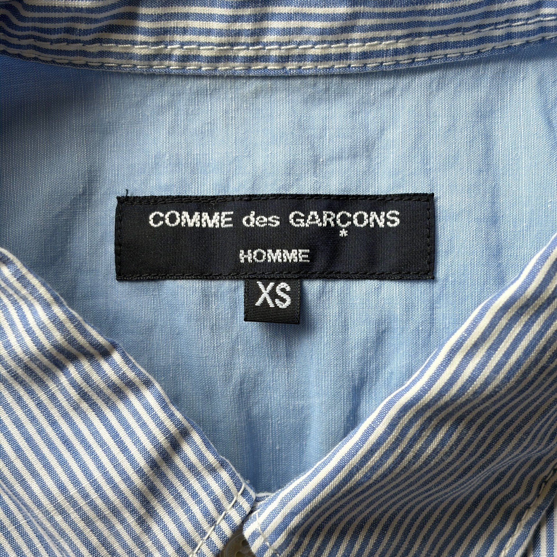 Comme des Garcons 22ss Blue Stripe Shirt — label