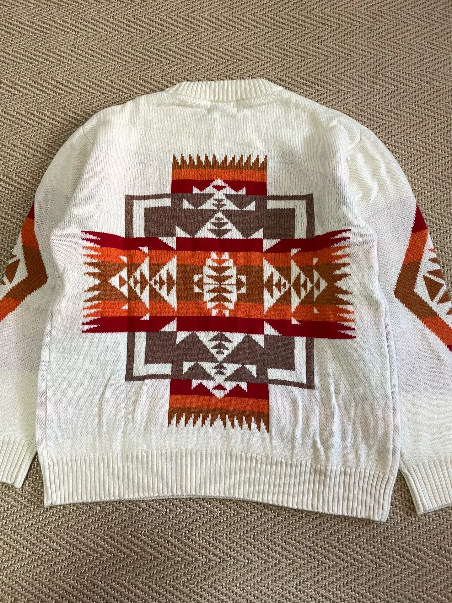PENDLETON Wool Blend Ethnic Pattern Pullover — front
