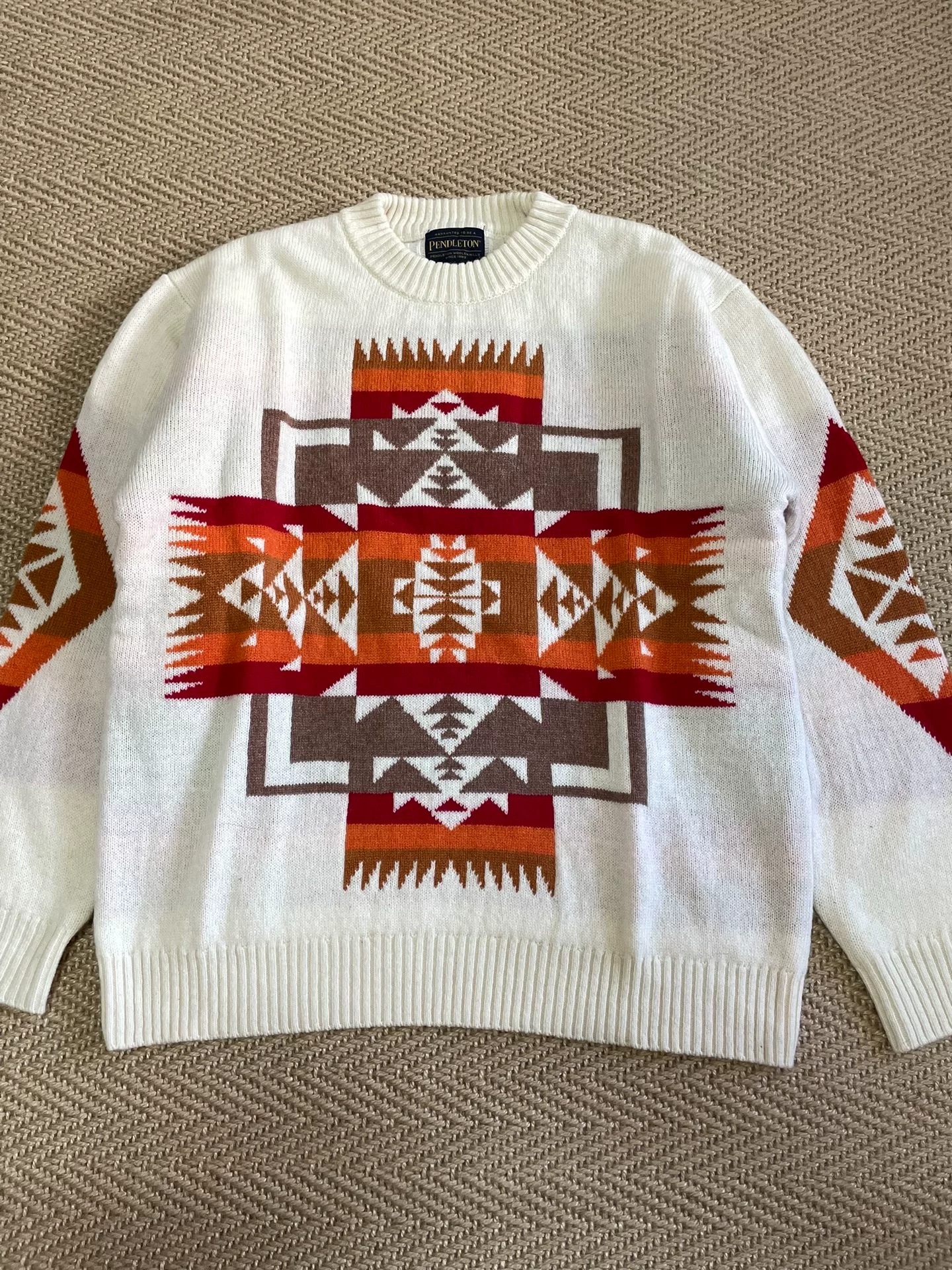 PENDLETON Wool Blend Ethnic Pattern Pullover