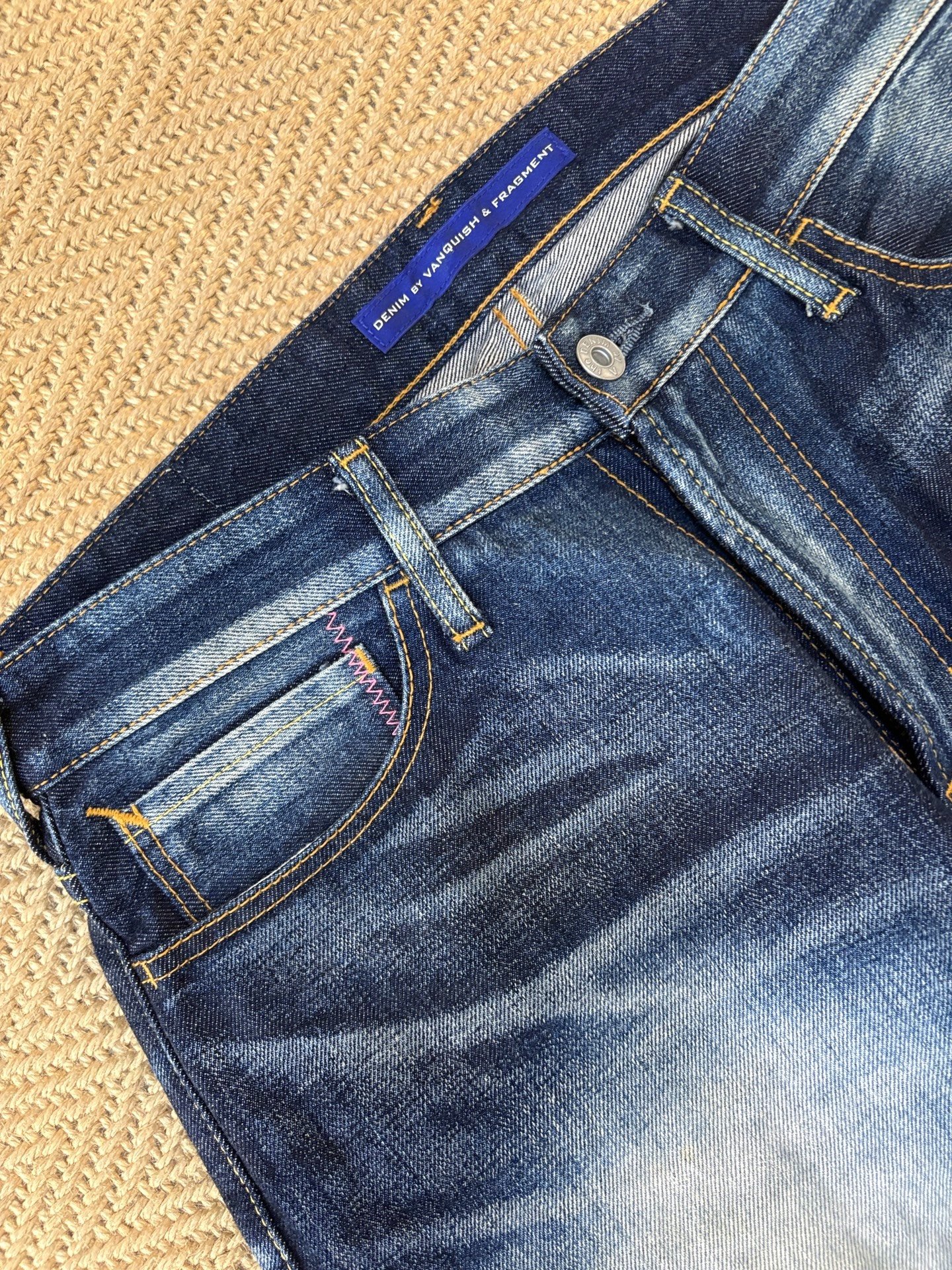 Denim by Vanquish & Fragment Washed Cropped Jeans — back