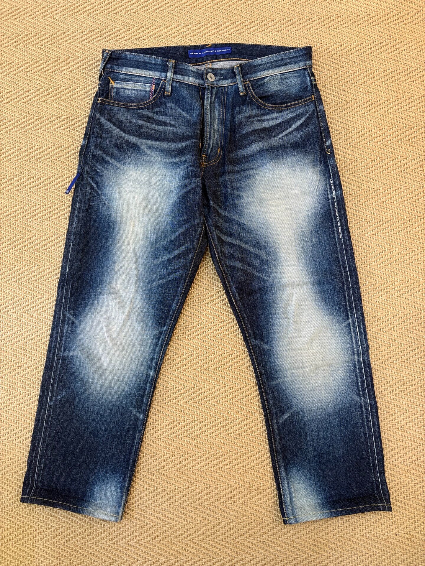 Denim by Vanquish & Fragment Washed Cropped Jeans